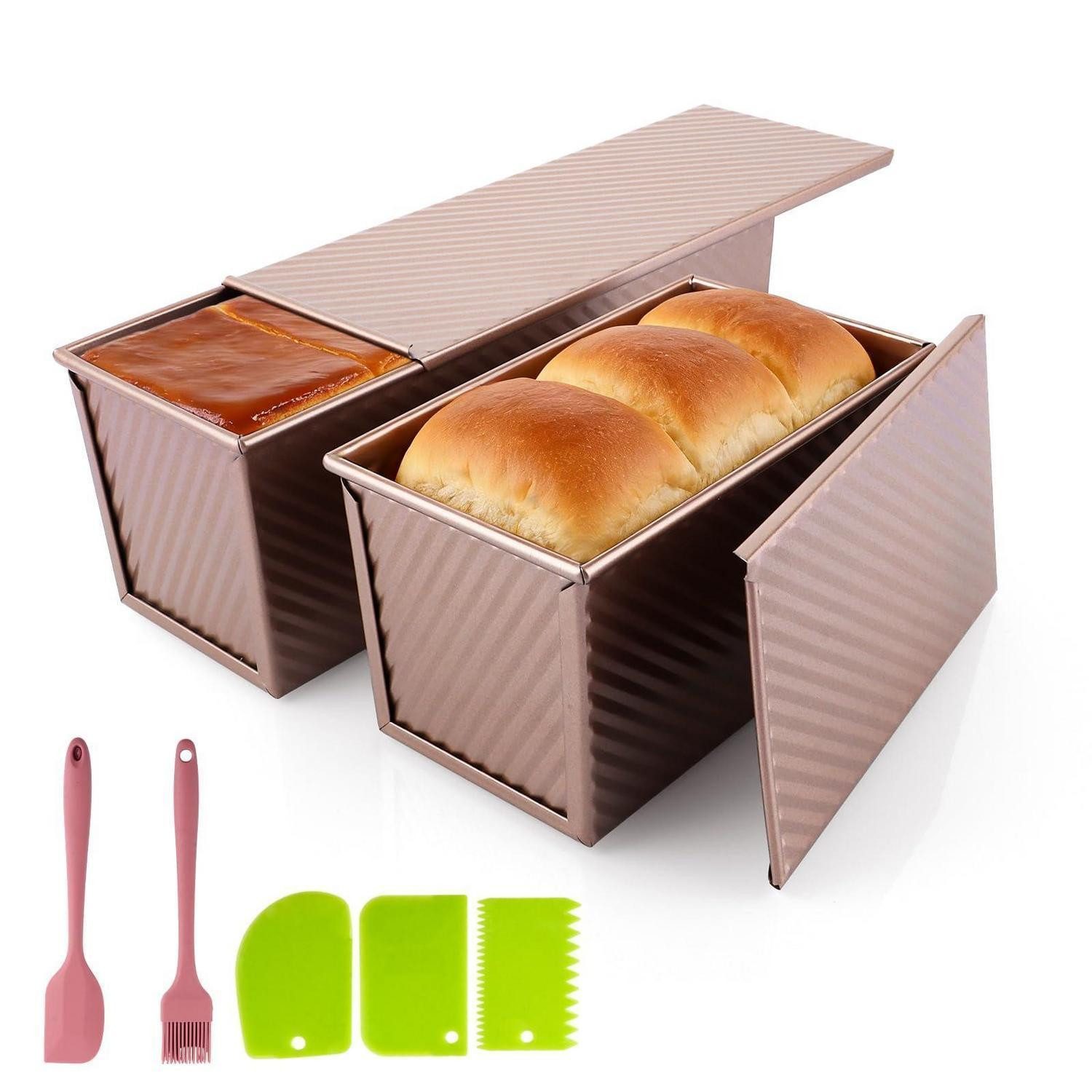 LuxusKollektion Kastenform Toastbrotform Set 2tlg. mit Deckel Roségold, (1-tlg)