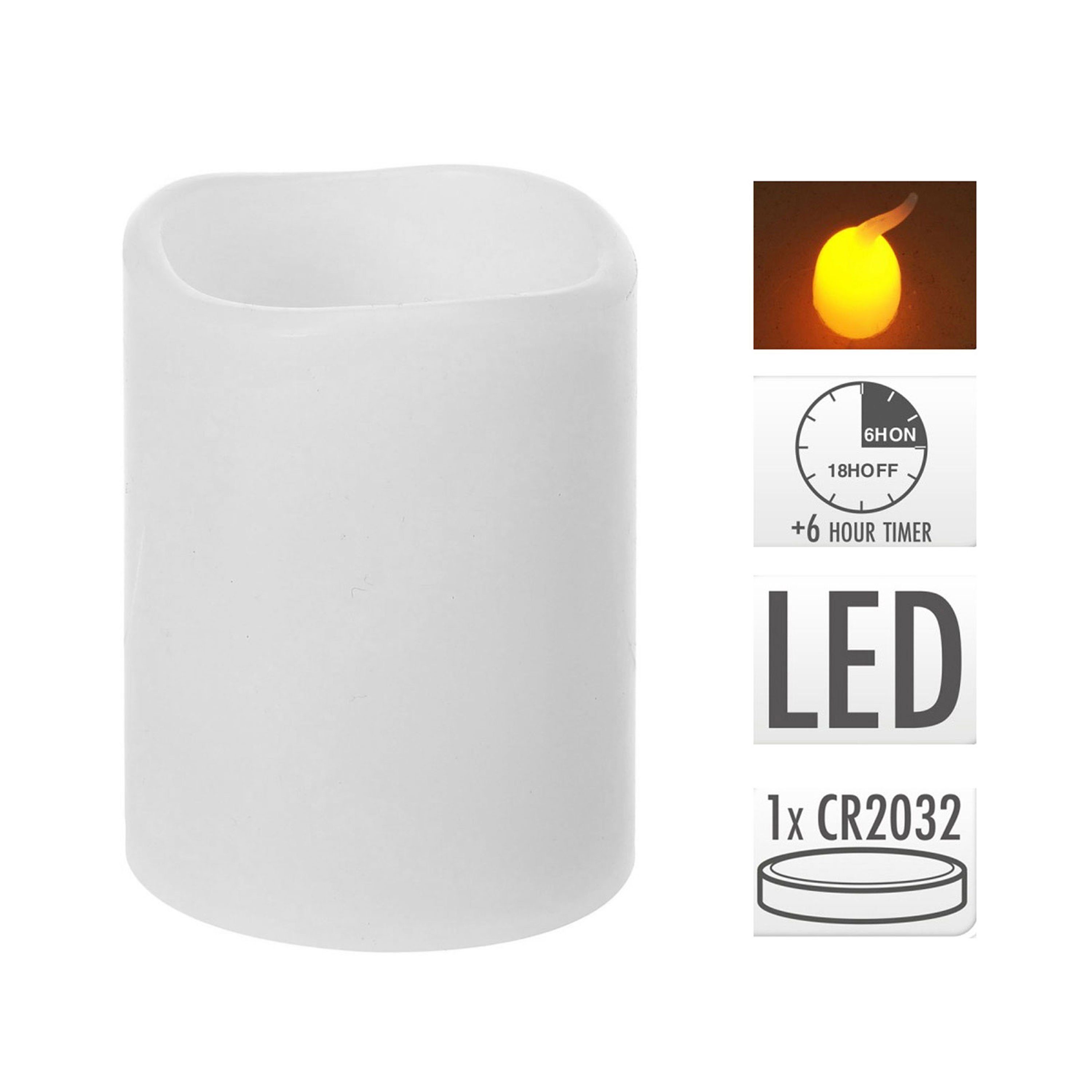 ToCi LED-Kerze LED-Kerze 4er-Set Timer Kerzenlicht Echtwachskerze Weiß Ø 5 günstig online kaufen