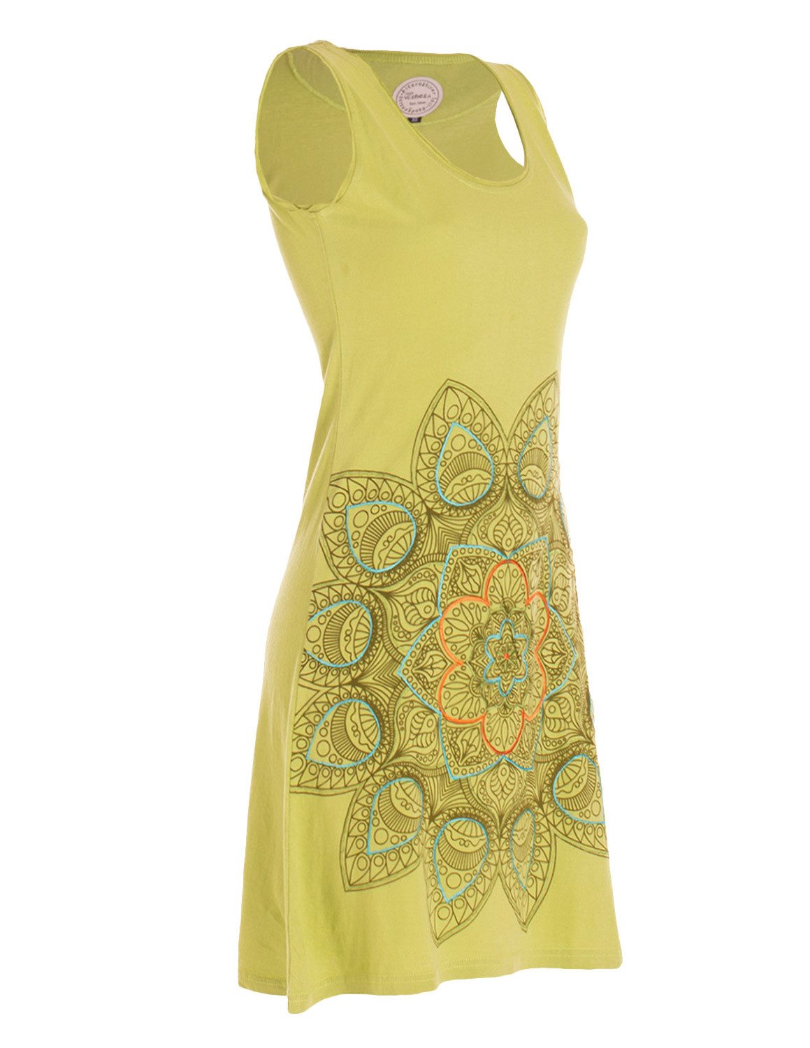 Vishes Sommerkleid Ärmelloses Jersey Kleid Baumwolle Mandala Print Sommer Alternative Mode, Boho, Hippie, Ethno, Festival – Bild 4 von 4