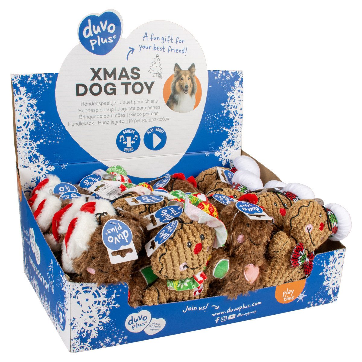 DUVO+ Tierkuscheltier Hundespielzeug Xmas Plüsch Lebkuchenmänner günstig online kaufen