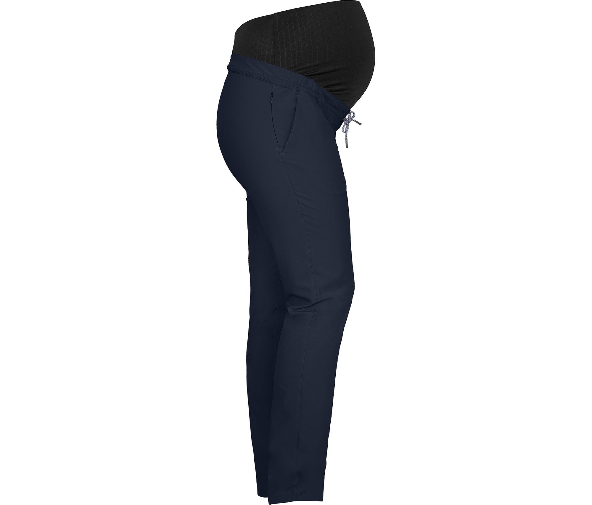 Bergson Outdoorhose SALLA Umstandshose Damen Schwangerschaftshose, elastischer Überbauchbund, recycelt, Normalgrößen, navy blau