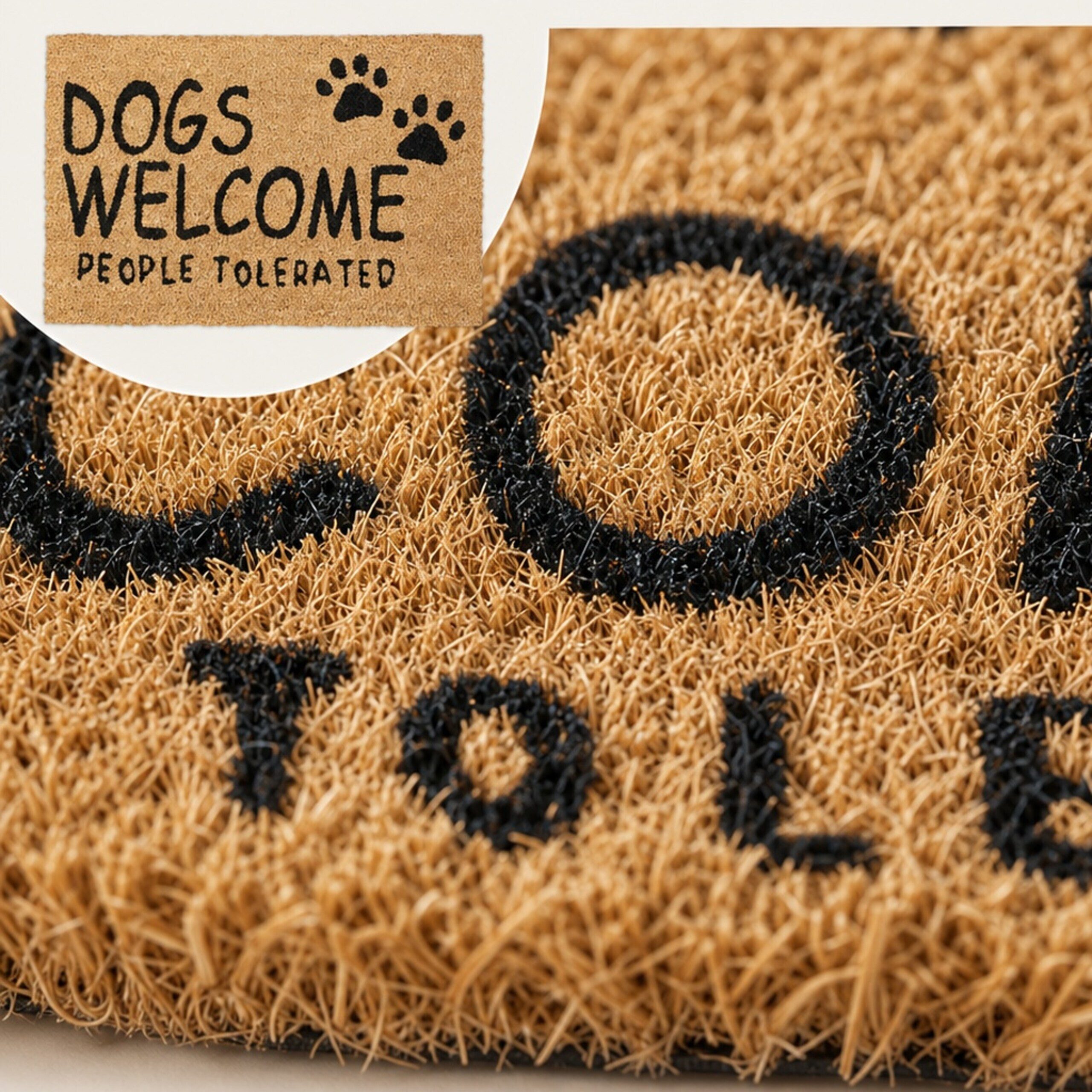 relaxdays Fußmatte Kokos "Dogs Welcome", Rechteckig, Höhe: 15 mm – Bild 4 von 5