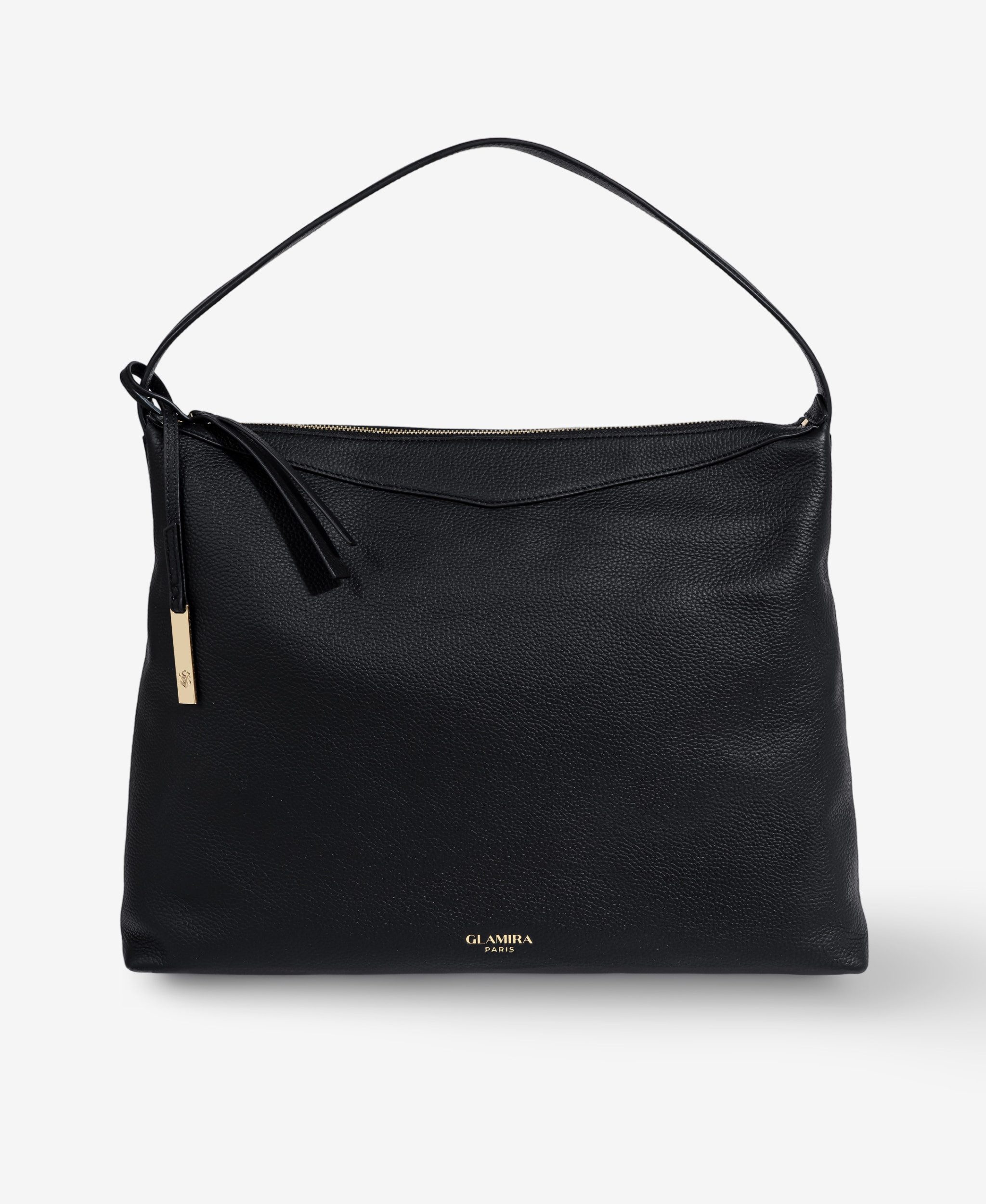 GLAMIRA Handtasche Lysandra Schwarze Schultertasche (1-tlg), echt Leder