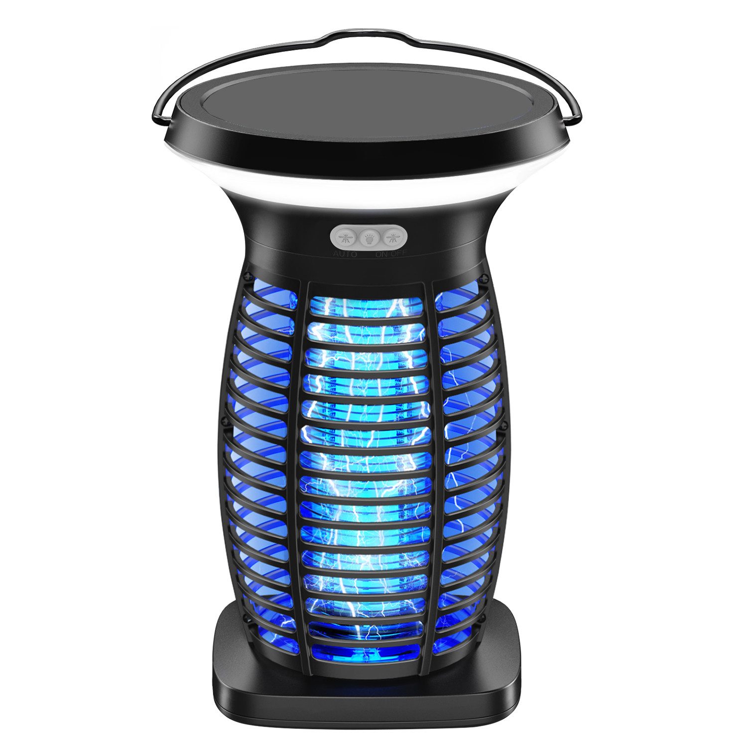 Fanttik Insektenvernichter Elektrisch Akku mit LED Lampe, 3500 V Mückenlampe Innen, USB wiederaufladbar UV Mückenvernichter Lampe, Einfache Reinigung
