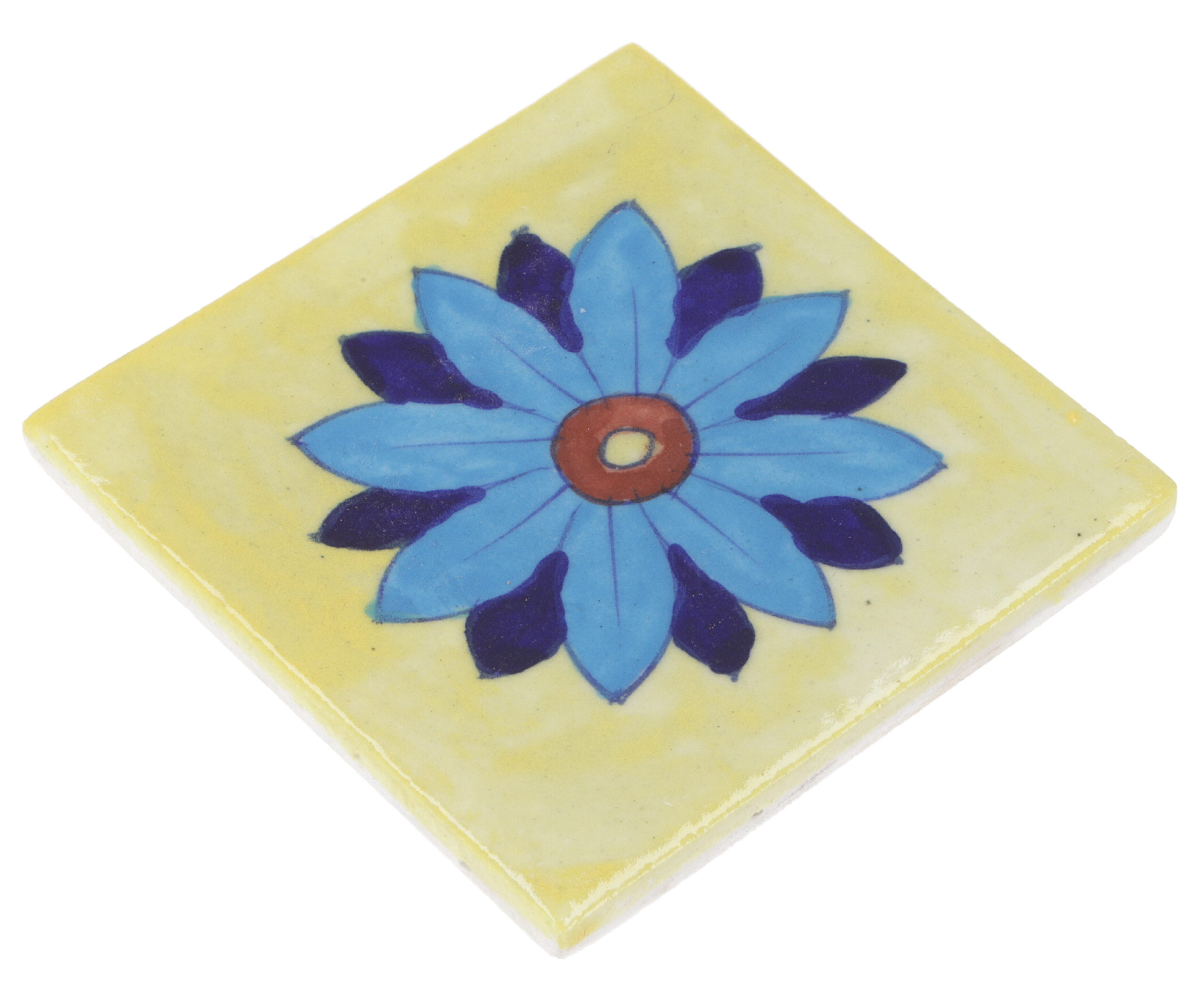 Guru-Shop Dekotablett Handbemalte indische Keramikfliese, Vintage..