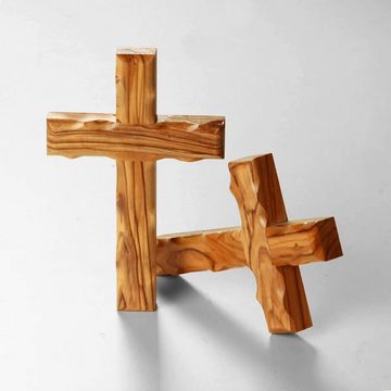 Kassis Dekoobjekt Kreuz aus Olivenholz, handgemacht, Kruzifix, Wandkreuz, zum aufhängen, Holzdeko, umweltfreundlich, Naturprodukt, aus Bethlehem