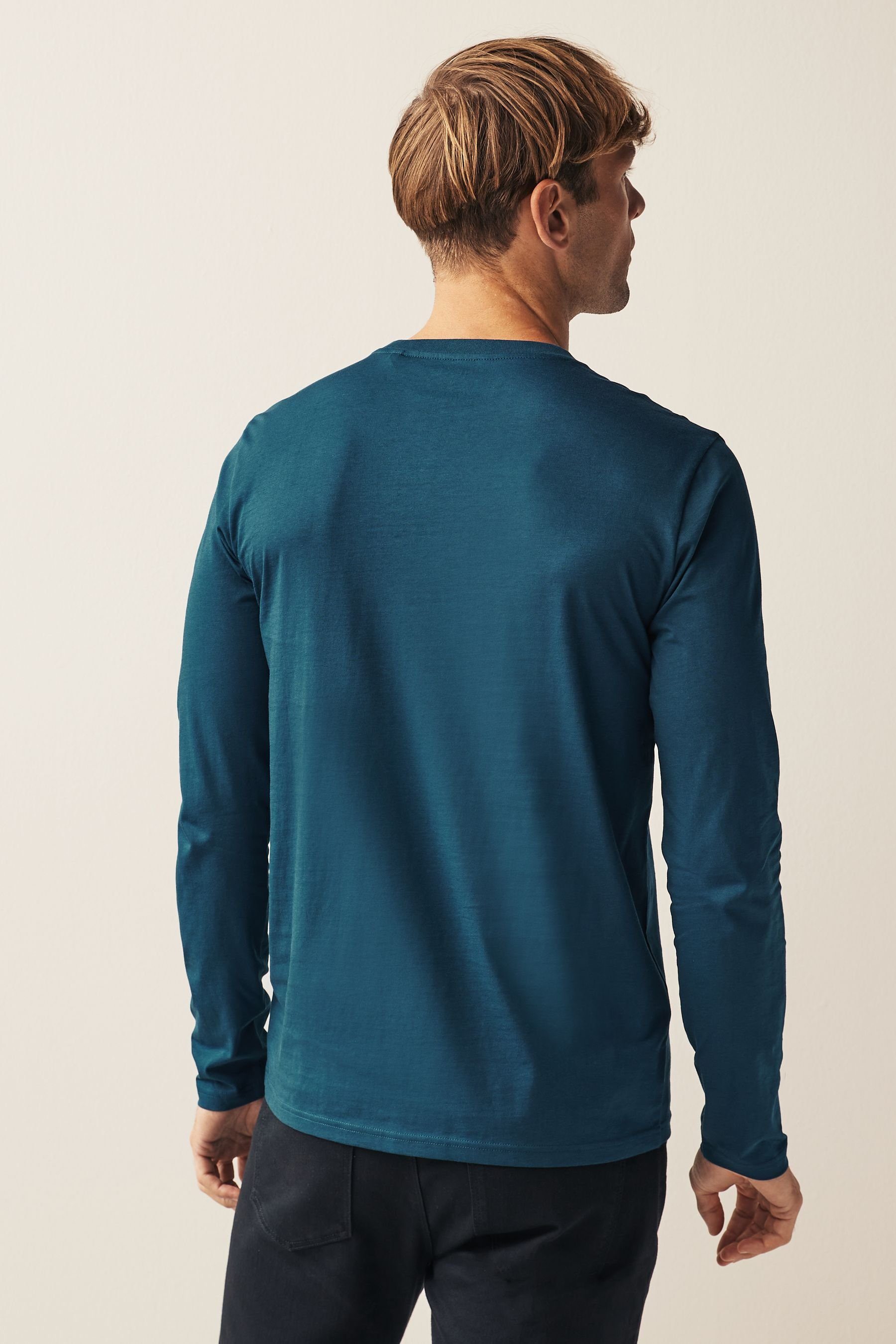 Langärmeliges Blue Next Shirt Teal Langarmshirt (1-tlg) Essential