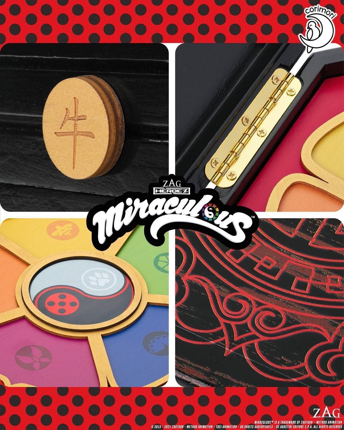 Corimori Spielzeugtruhe Miraculous Ladybug Schatulle aus Holz original, offiziell lizensiert, Master Fu Miracle Box 26cm – Bild 5 von 5