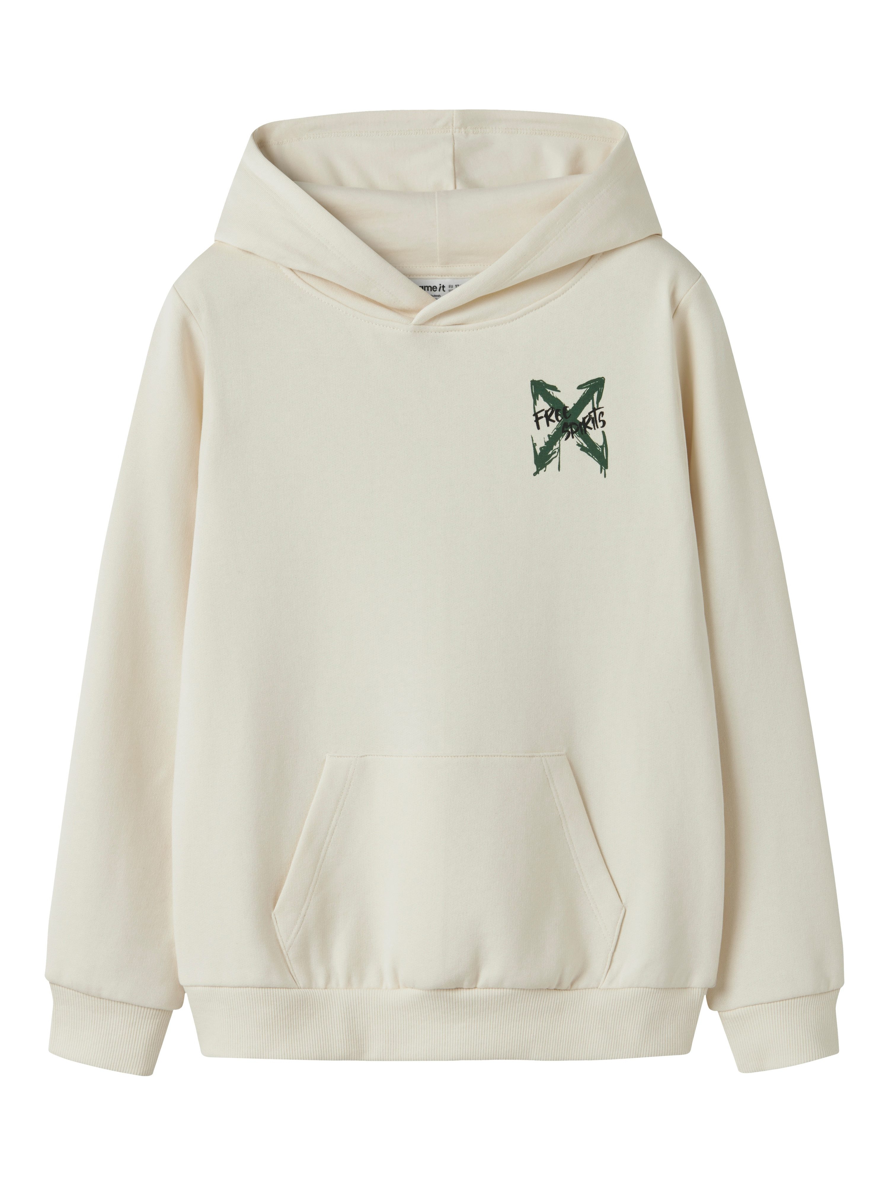 Name It Kapuzensweatshirt NKMKEMUEL LS SWE WH BRU BOX PS NOOS Baumwollmischung, regular fit – Bild 4 von 5
