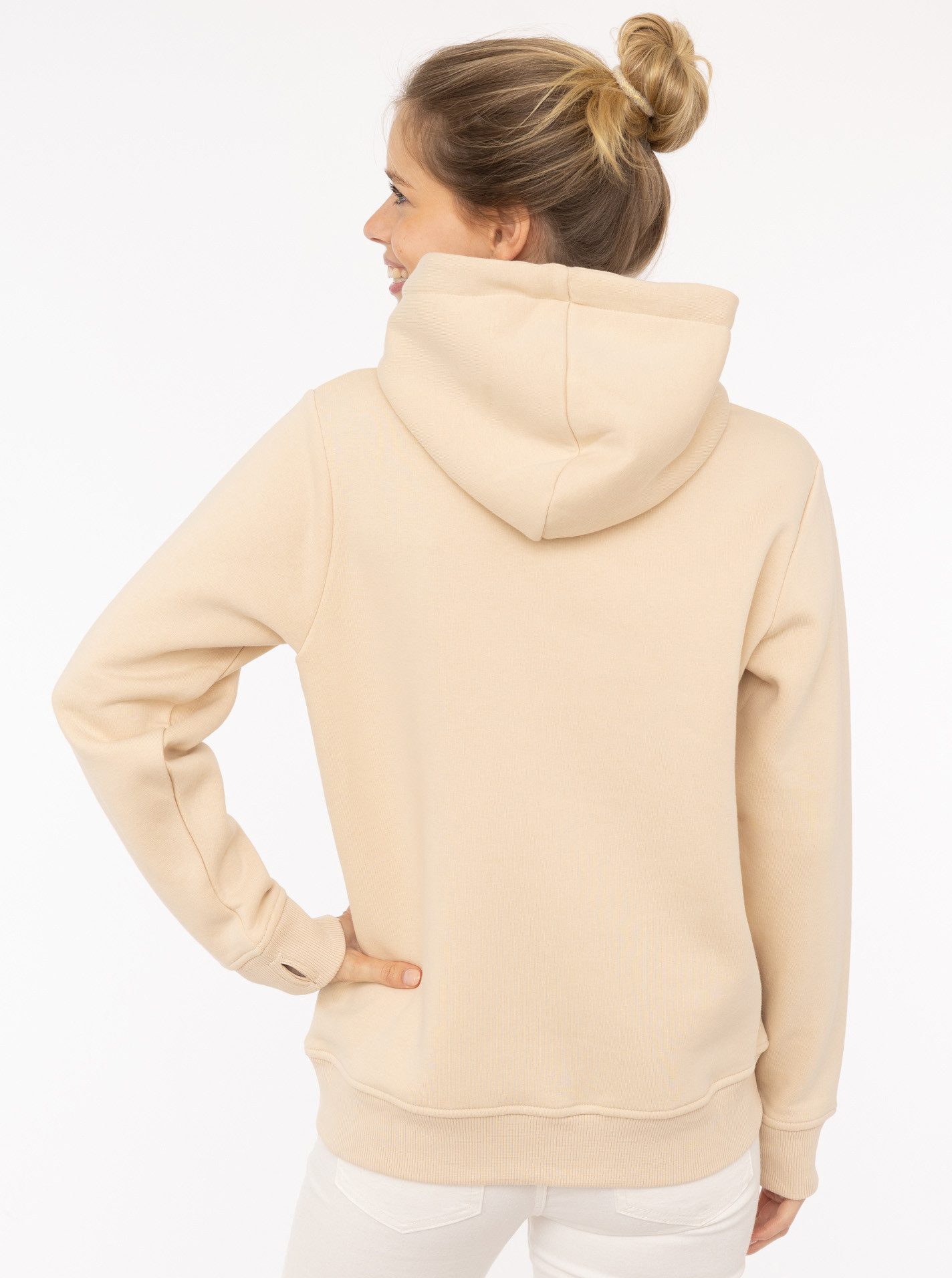 Zwillingsherz Hoodie "Nelina" mit Leo Band und schlichter Stickerei "Stay Wild", Kapuze – Bild 3 von 5