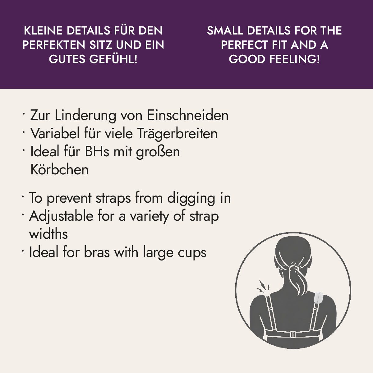 Miss Perfect BH-Träger 40005-10, Silicone Bra Strap Cushions – Weniger Druck auf den Schultern