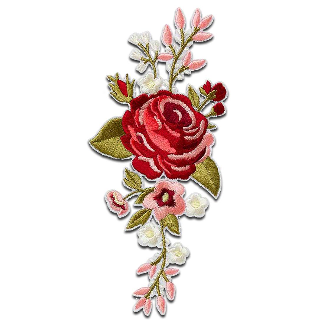 Mono-Quick Пластырь Bügelbild, Aufbügler, Applikationen, Patches, Flicken, zum aufbügeln, Polyester, Blume Blütenranke - Größe: 17,5 x 11 cm