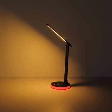 Globo Schreibtischlampe, Schreibtischlampe Tischleuchte Leseleuchte beweglich Touchdimmer RGB