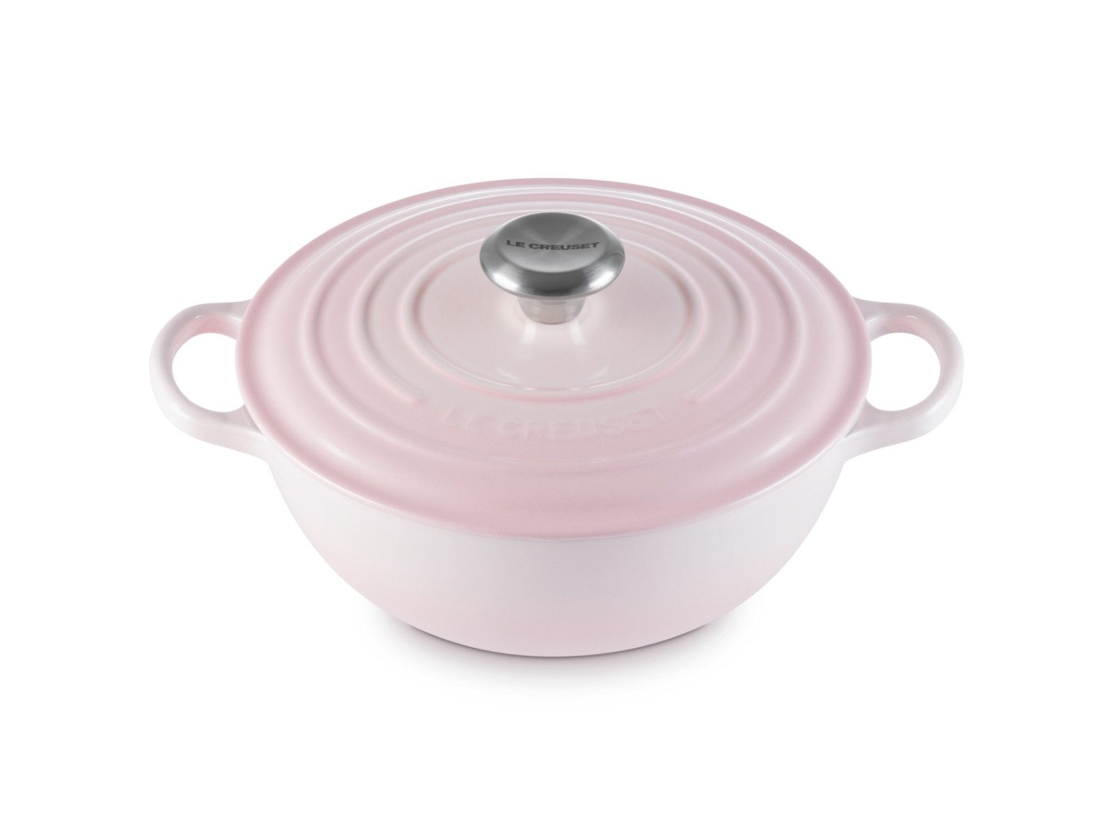 LE CREUSET Bräter Bräter La Marmite Signature rund shell pink 24cm, Emailliertes Gusseisen