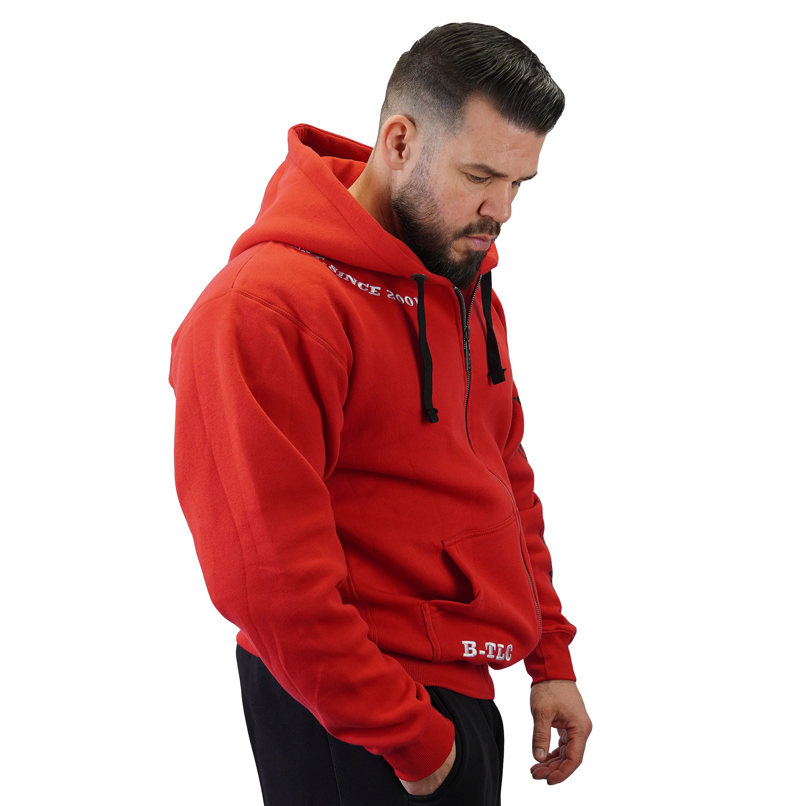 BRACHIAL THE LIFESTYLE COMPANY Kapuzensweatjacke Brachial Zip-Hoody "Gym" rot/weiß