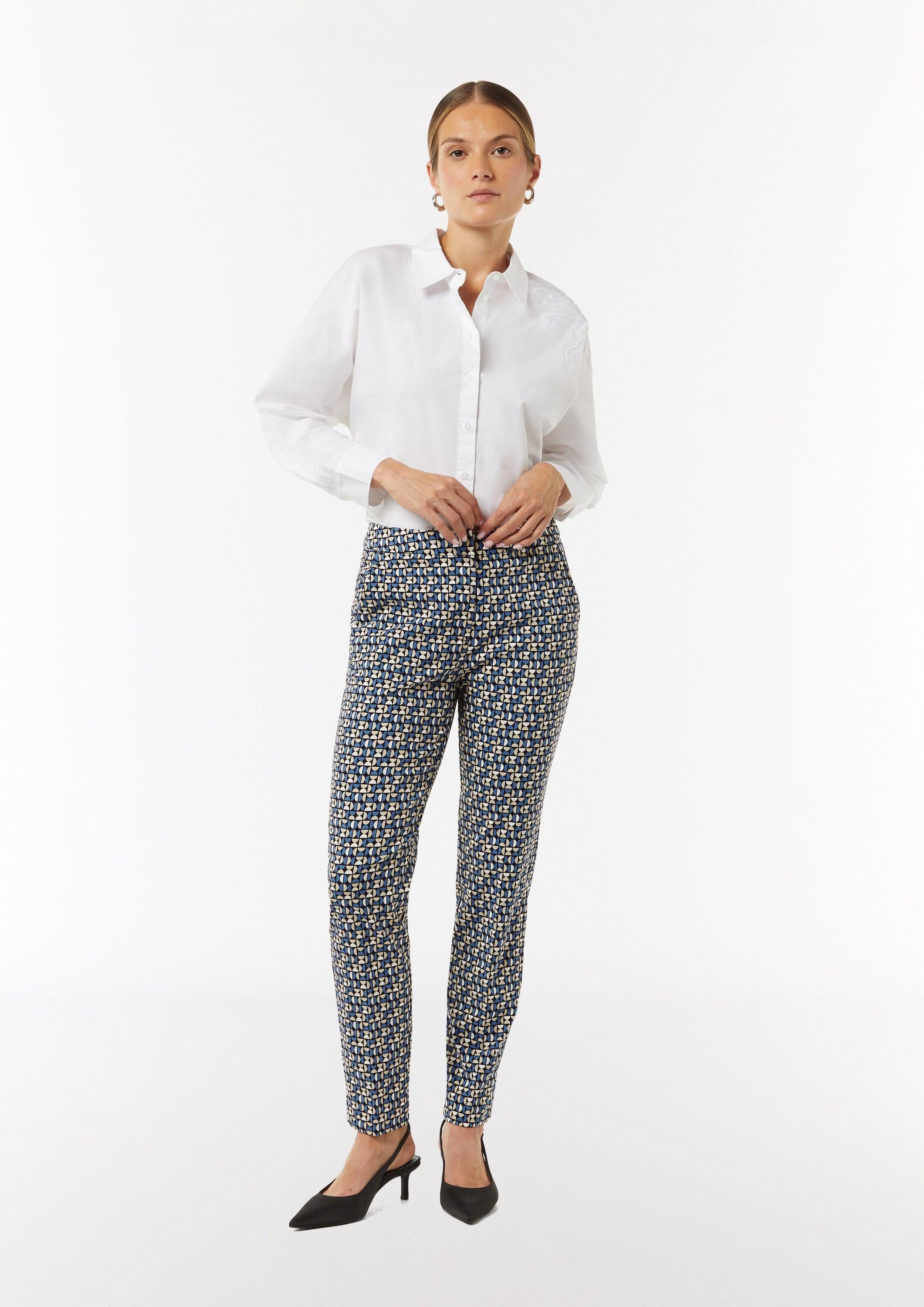 comma 7/8-Hose Hose Gemusterte Viskosestretch-Hose im Slim Fit