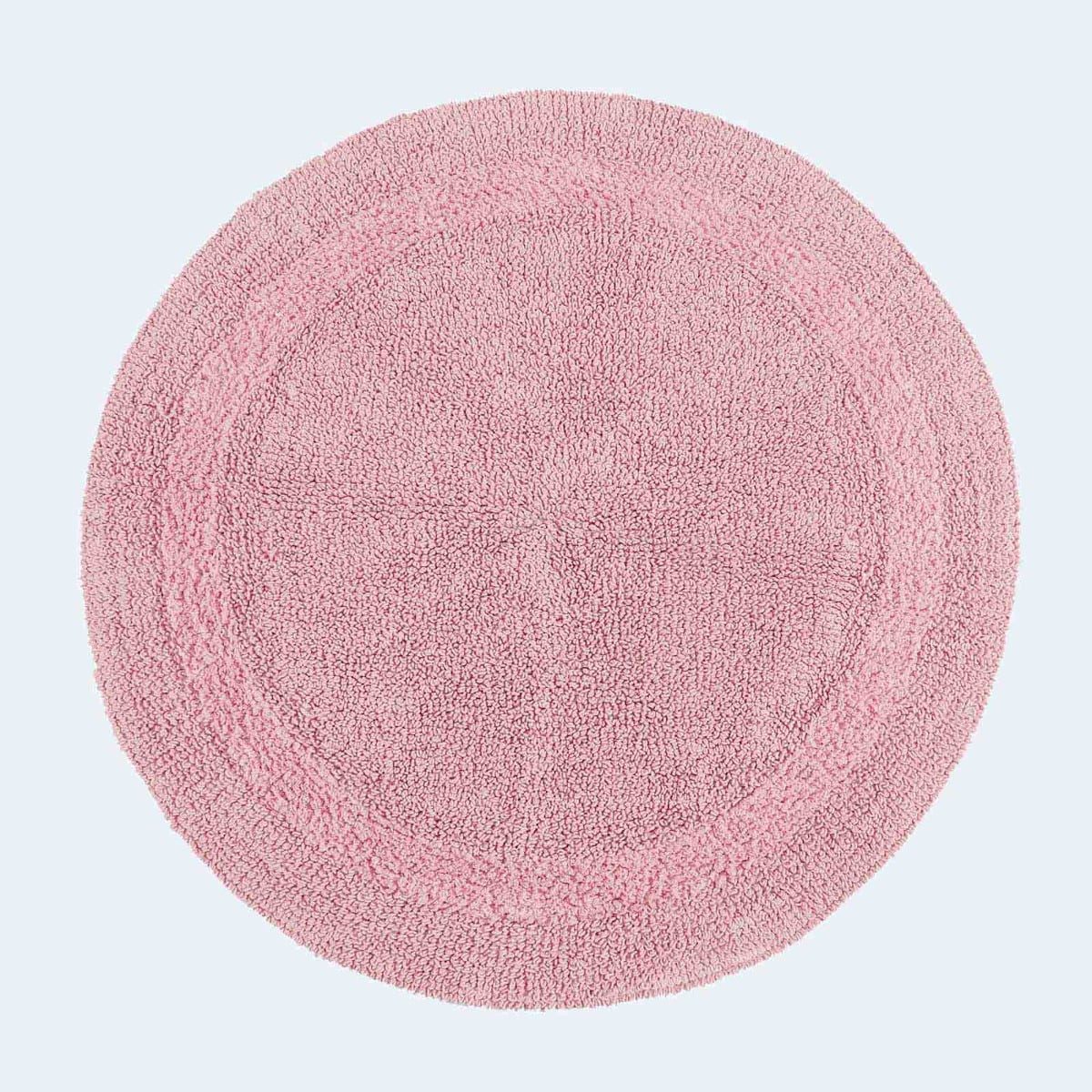 Homescapes Badematte Runde Battematte rosa 80 cm aus 100% Baumwolle, Höhe 20 mm, Baumwolle, rund, Φ 80 cm