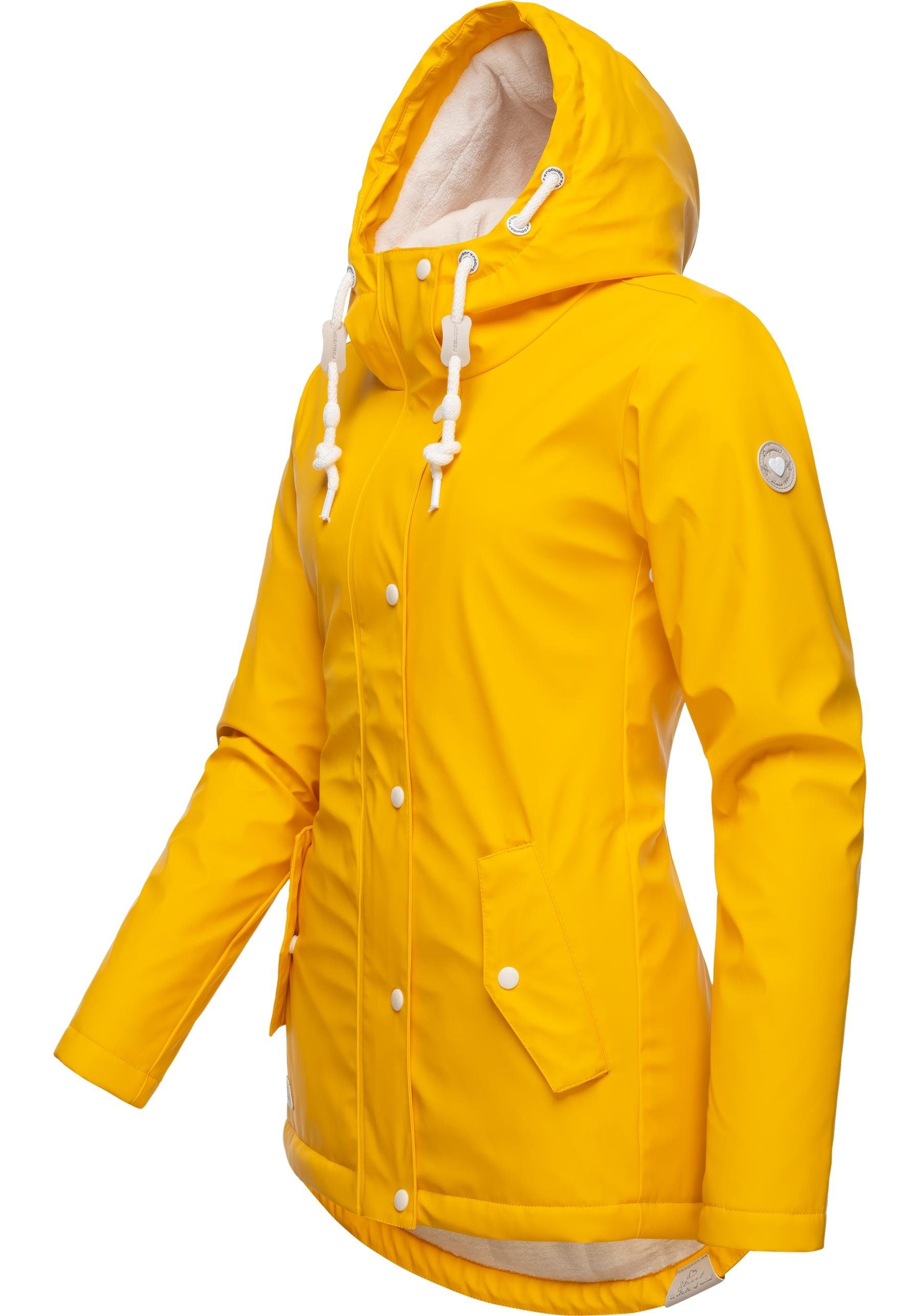 gefütterter Winter warm Marge dottergelb Ragwear Regenmantel Regenjacke Damen