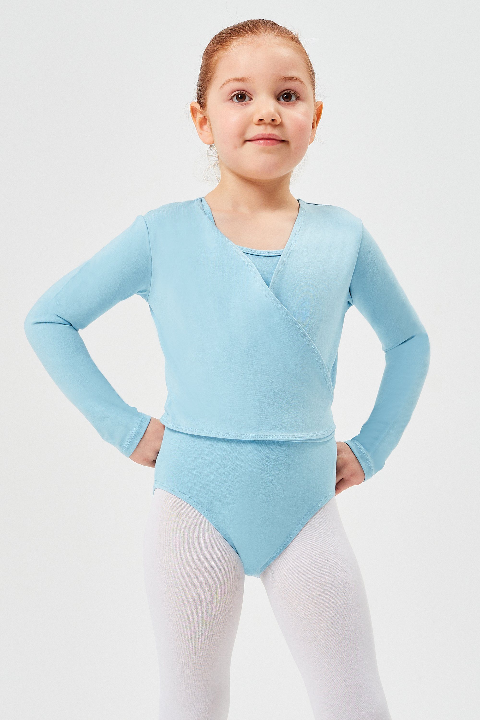 tanzmuster Sweatjacke Ballett Wickelacke Mandy aus weicher Baumwolle Ballettjacke für Mädchen