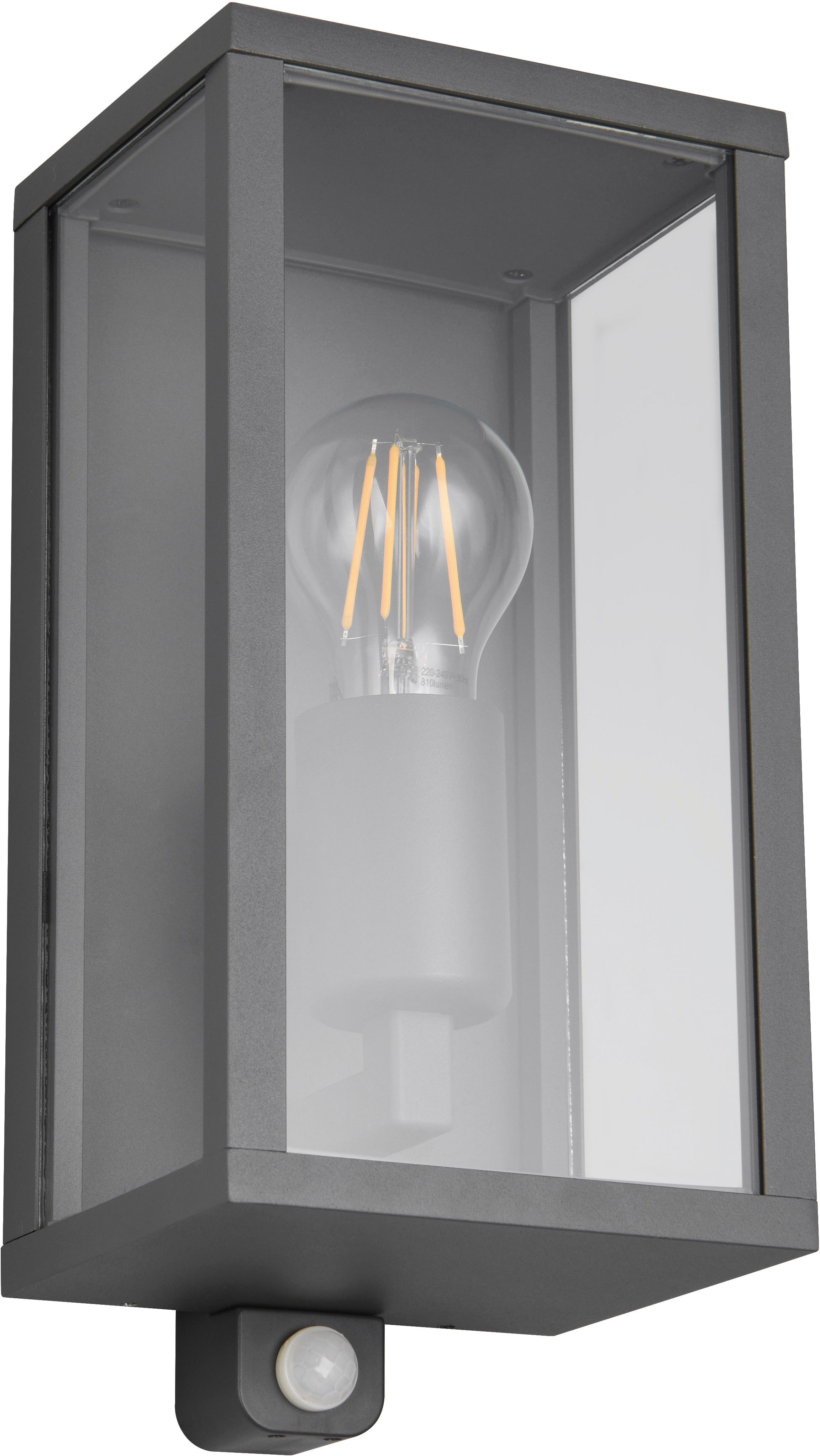 TRIO Leuchten Außen-Wandleuchte GARONNE, Outdoor Wandlampe exkl 1x E27 max 60W, Hauswand-Leuchte, Bewegungsmelder, Leuchtdauer einstellbar, Leuchtmittel wechselbar, warmweiß - kaltweiß, Garten Wandleuchte IP44 mit Bewegungsmelder, Leuchtdauer einstellbar