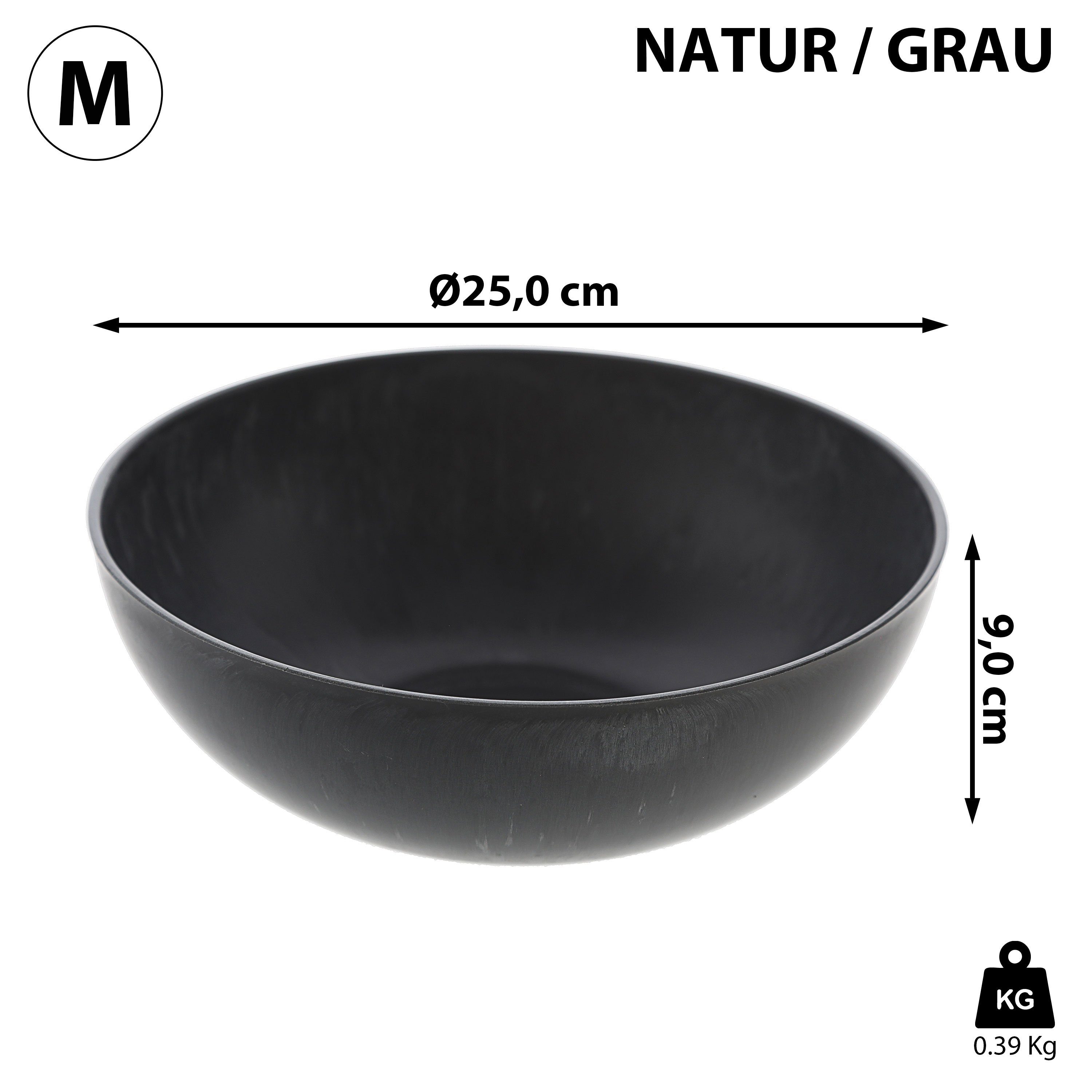 CEPEWA Dekoschale Dekoschale rund grau Schieferoptik günstig online kaufen