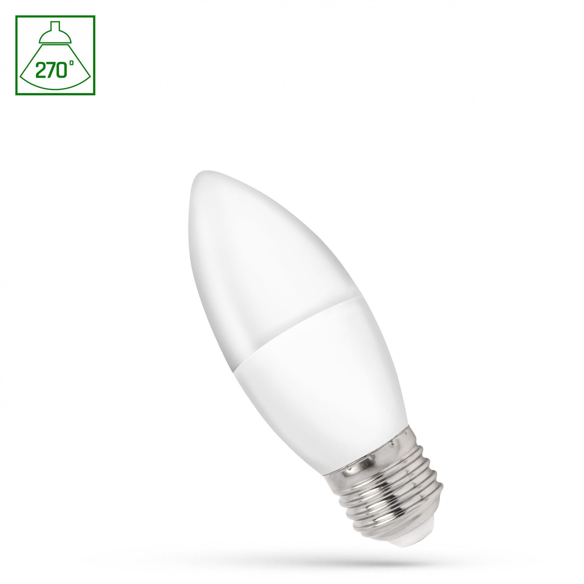 Spectrum LED-Leuchtmittel LED E27 C37 Kerzenform 1W 90lm 270° weiß 230V Warmweiß 3000K, E27, Warmweiß
