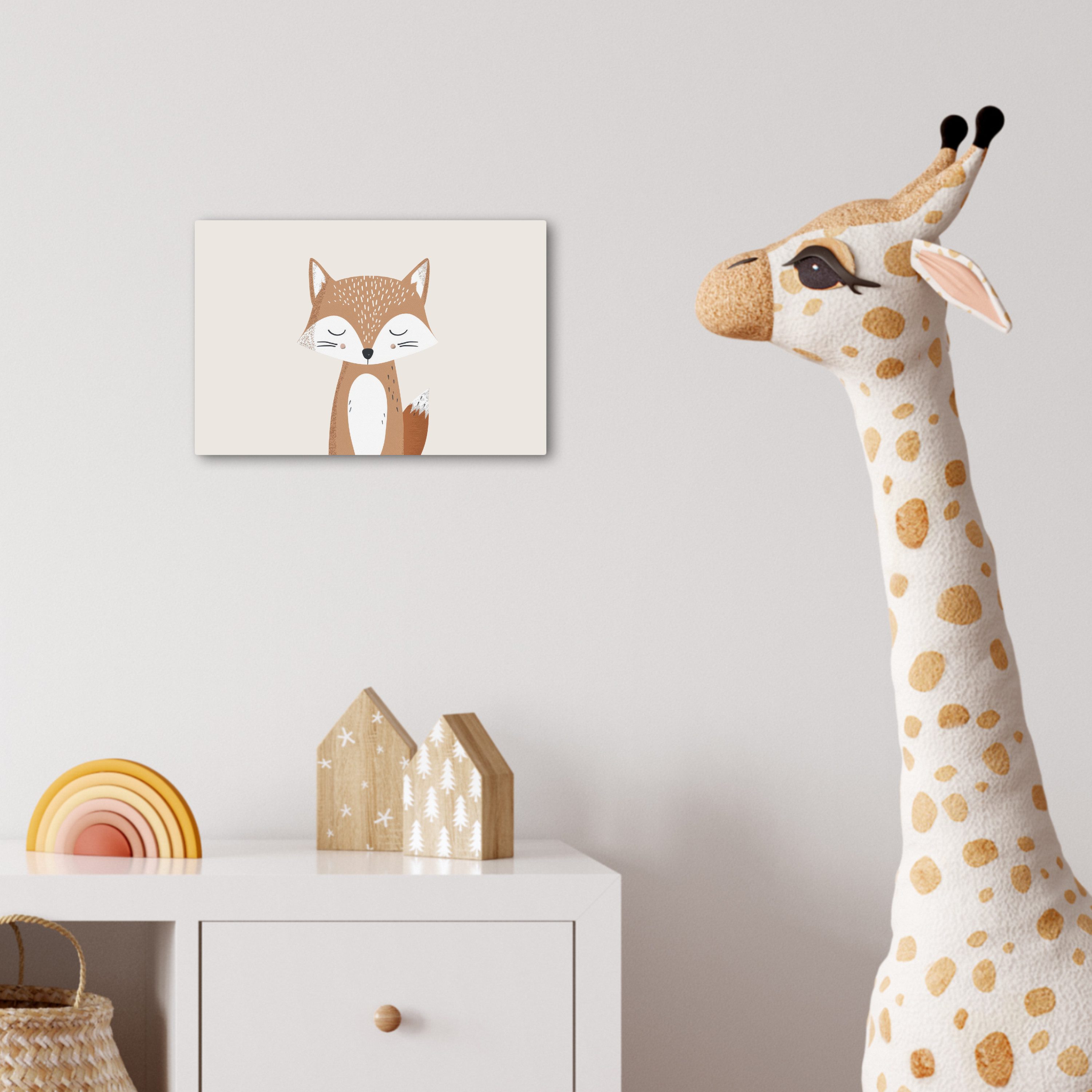 OneMillionCanvasses® Leinwandbild Fuchs - Tier - Waldtiere, Fotodruck (1 St), Kinder zimmer Deko, Mädchen und Jungen Bilder 30x20 cm – Bild 4 von 5