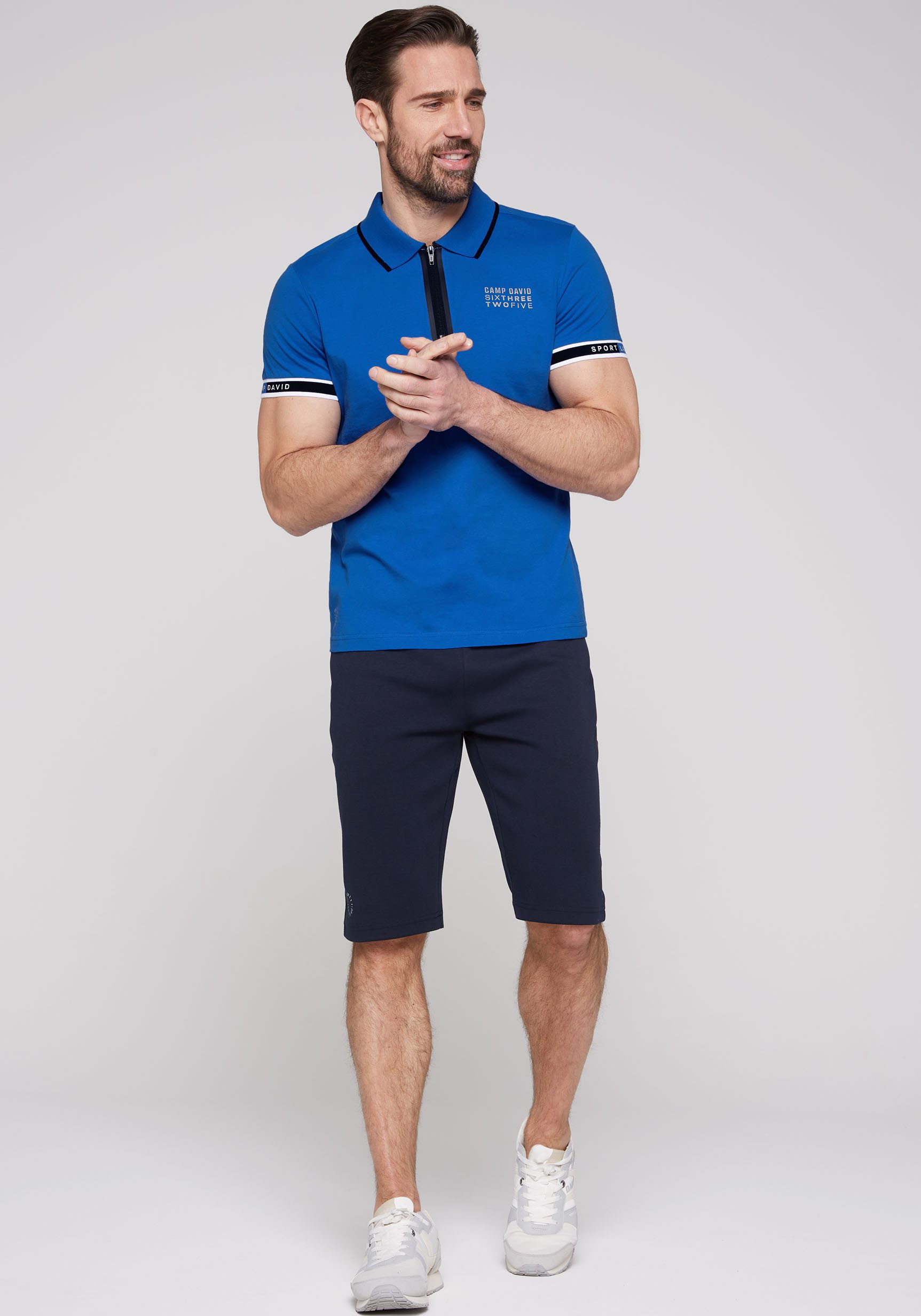 CAMP DAVID Poloshirt mit kontrastreichen Details