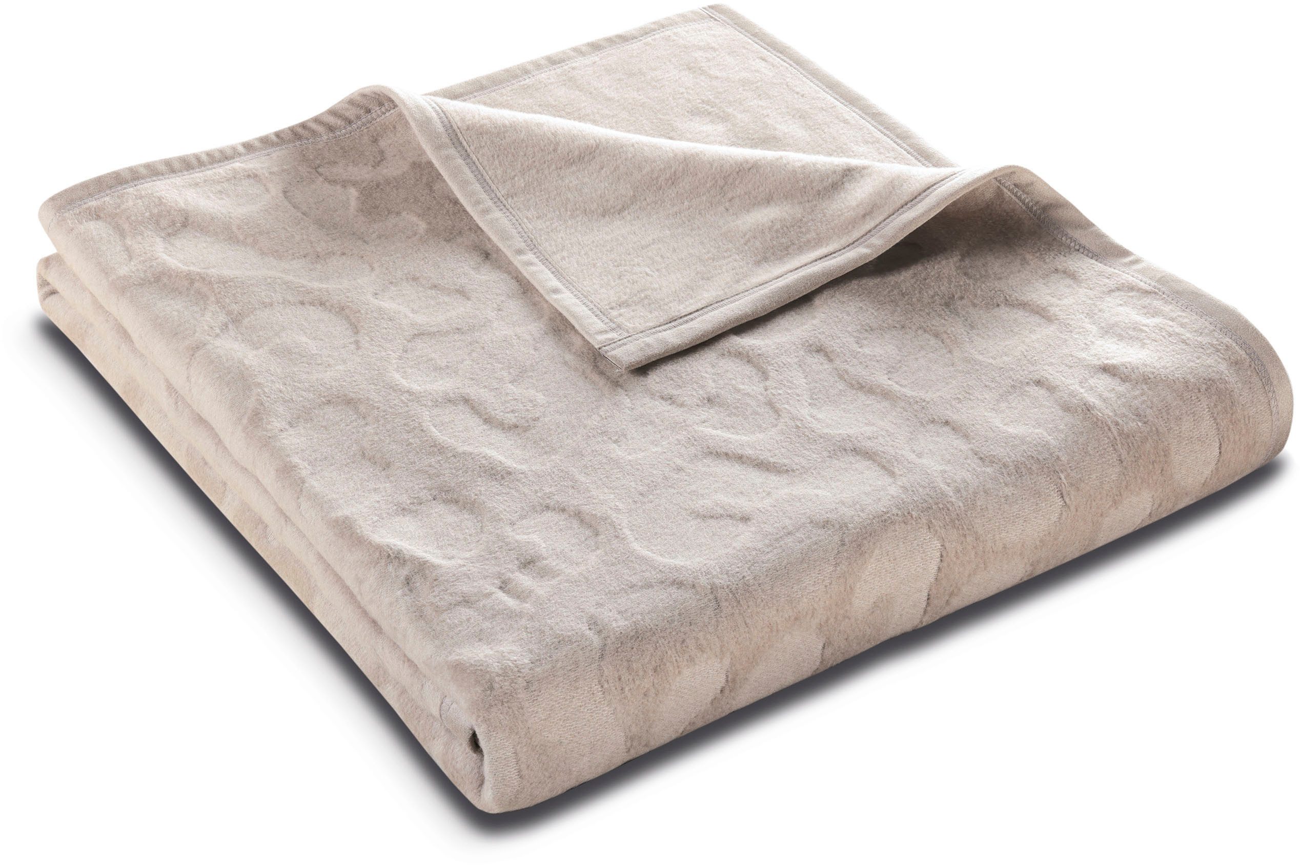 Wohndecke Feel mit schöner Hoch-Tief-Struktur, Biederlack, Made in Germany