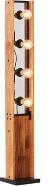 Brilliant Stehlampe Calandra, ohne Leuchtmittel, 125,5 x 20 x 20 cm, 4 x E27, Metall/Holz, schwarz/holz
