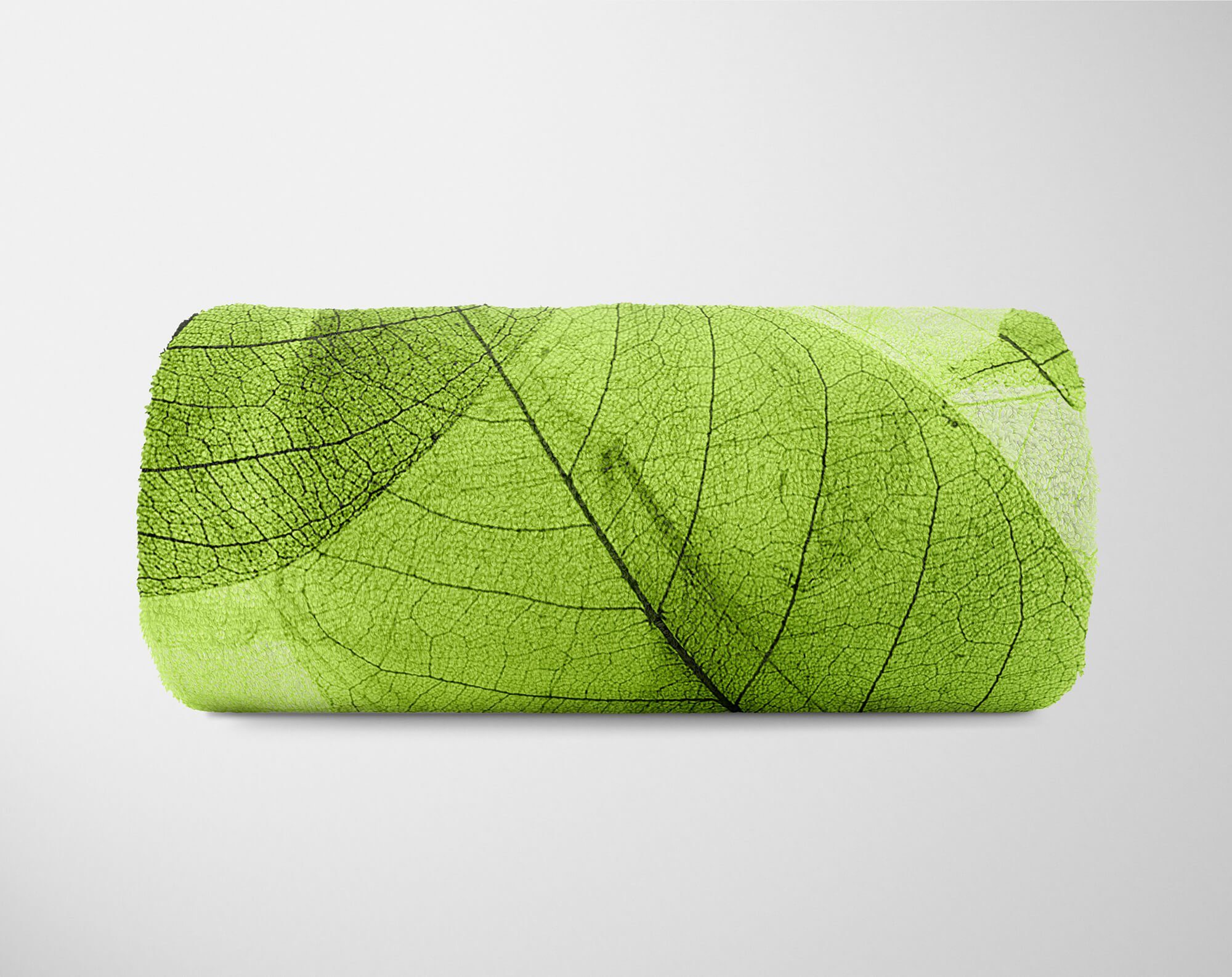 Kuscheldecke mit Strandhandtuch Grüne Handtuch Handtücher Sinus Fotomotiv Handtuch Art Saunatuch Baumwolle-Polyester-Mix Natu, Blätter (1-St),