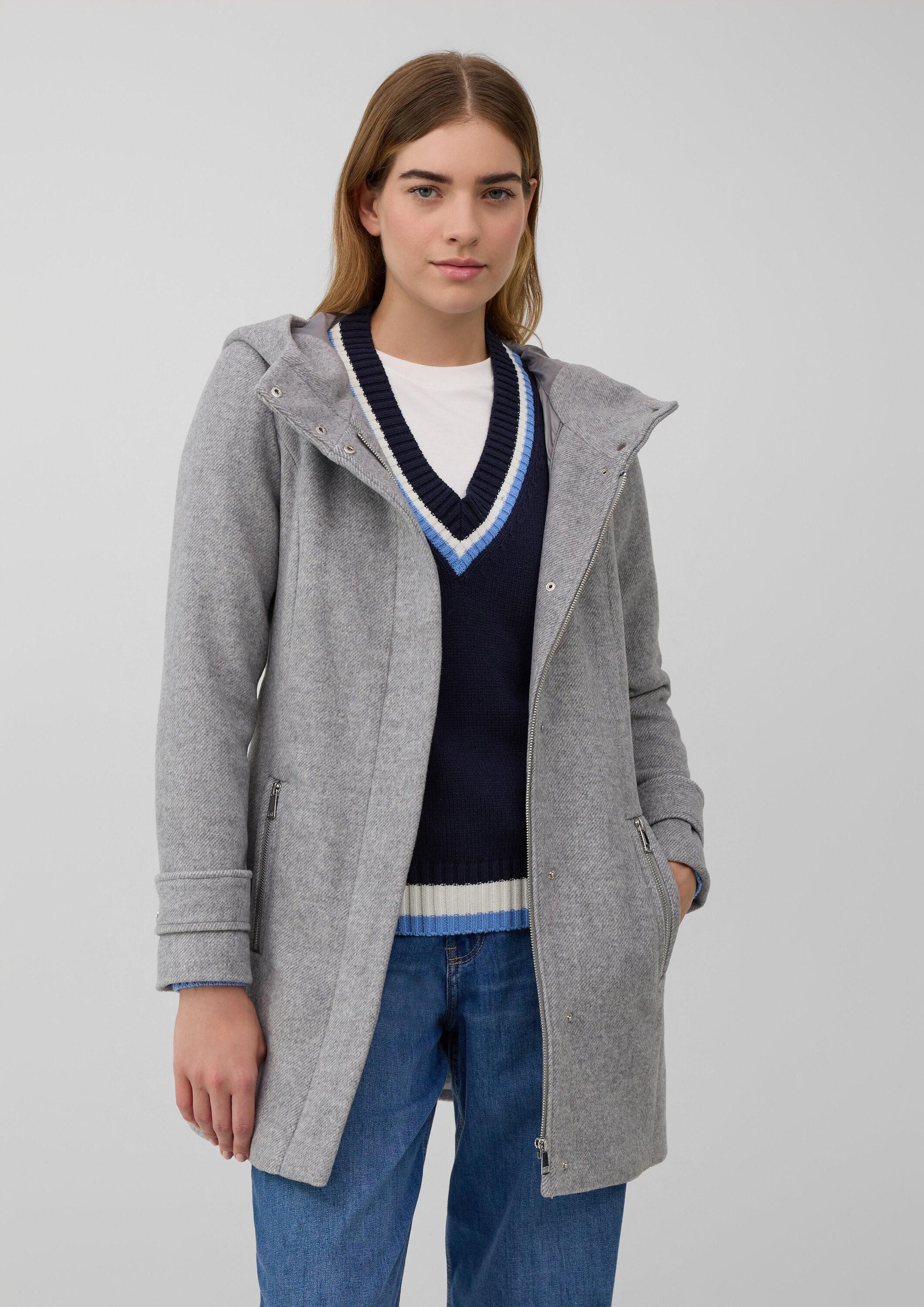 s.Oliver Funktionsmantel Outdoor-Mantel Wollmix-Mantel im Slim Fit mit Gürt günstig online kaufen