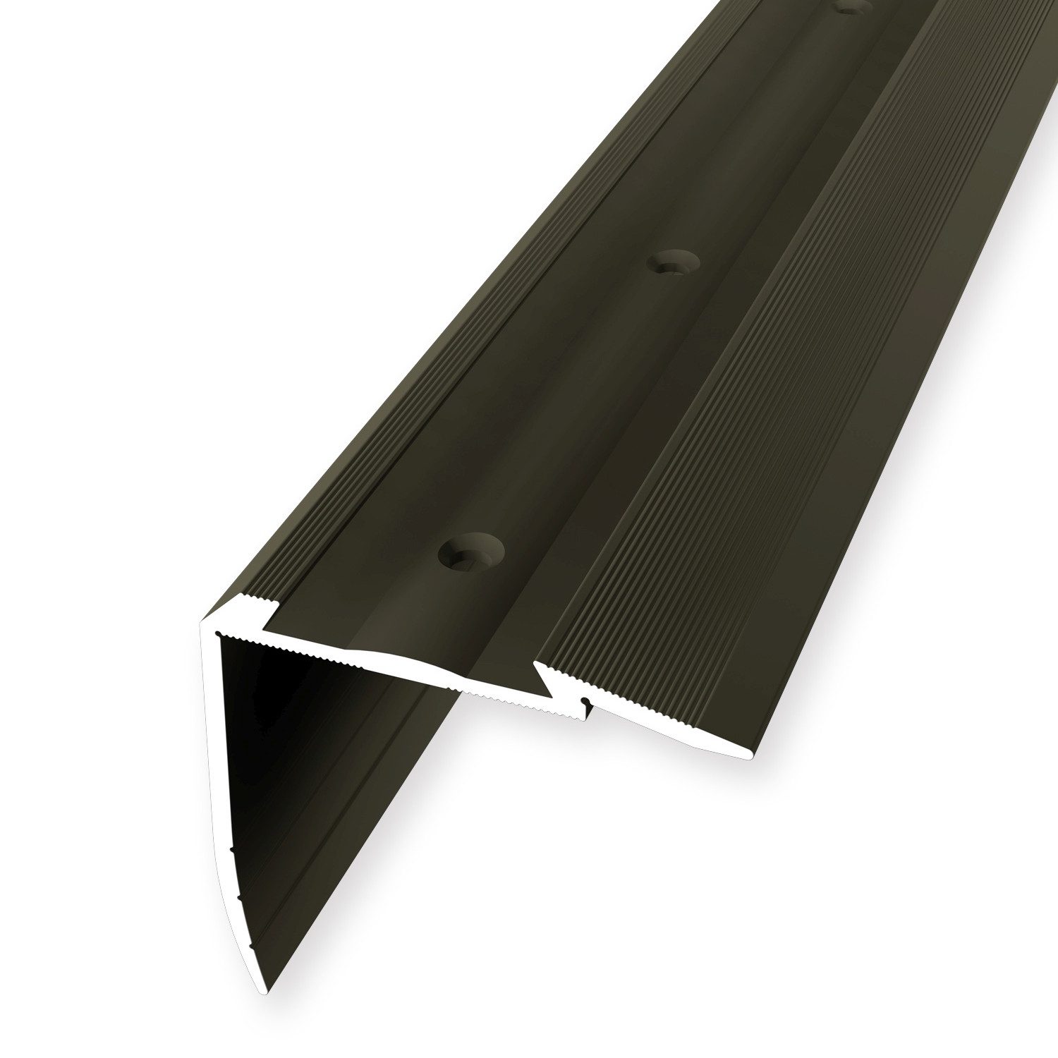 Küberit Treppenkantenprofil 49.7 x 54 x 2500 mm Winkelprofil Bronze Gebohrt Aluminium
