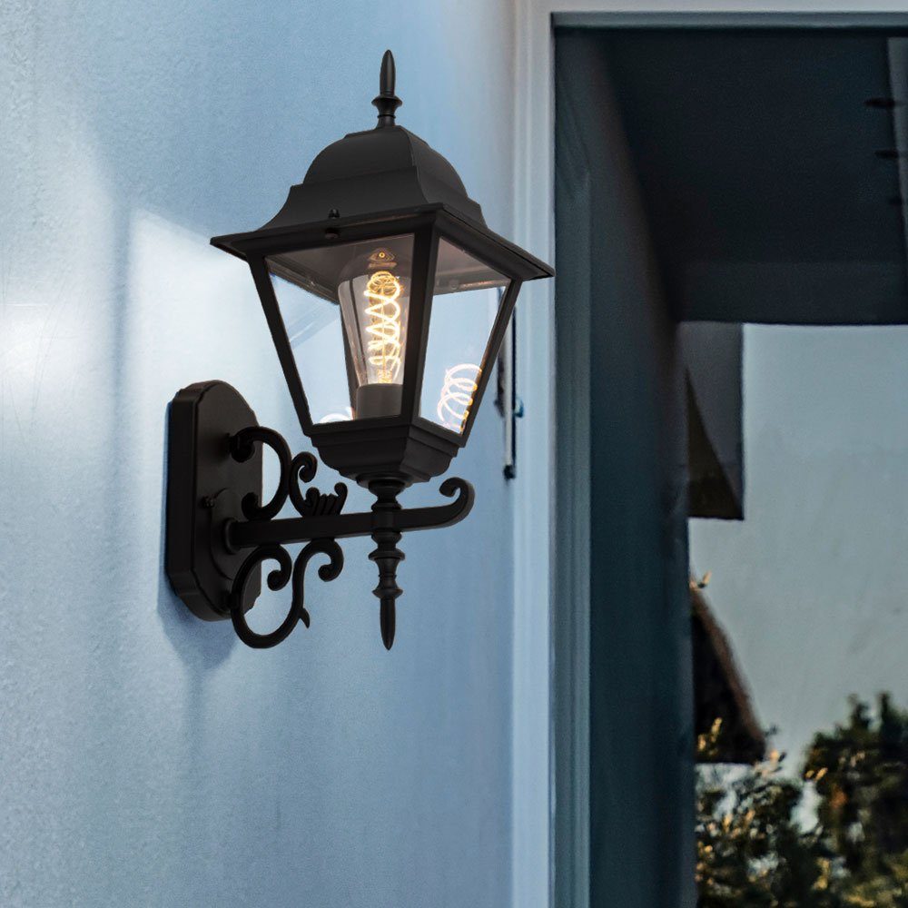 Warmweiß, etc-shop Lampe Leuchtmittel Laterne Farbwechsel, ALU Wand Garten inklusive, Außen-Wandleuchte, Fernbedienung Außen Fassaden