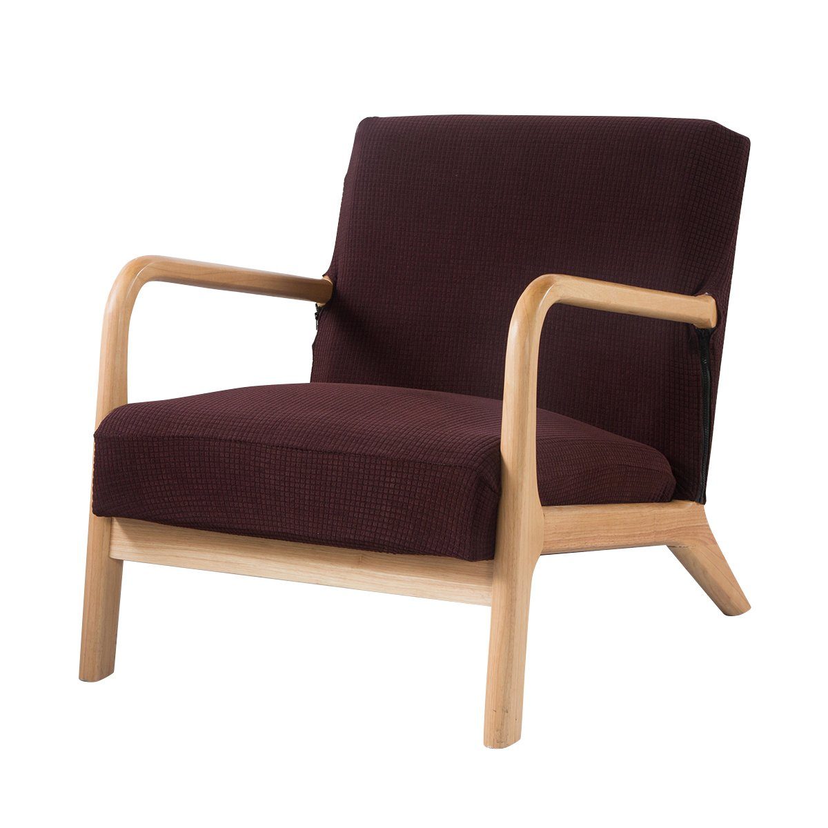 Stuhlhusse Stretch Sesselbezug Reißverschluss Stuhlbezug, Qelus, Wohnkultur Braun