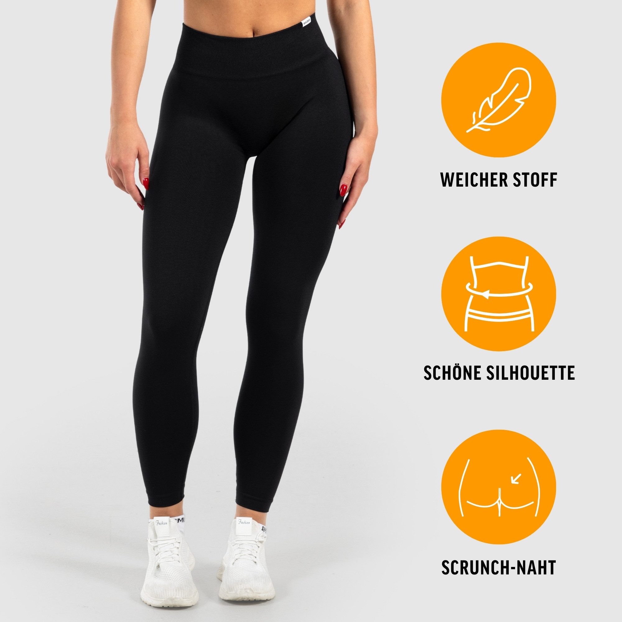 Smilodox Leggings Shayla, High Waist Yogahose mit Push-up-Effekt, nahtlos & enganliegend Booty Scrunch Sport Hose, atmungsaktiv & schnelltrocknend, Workout