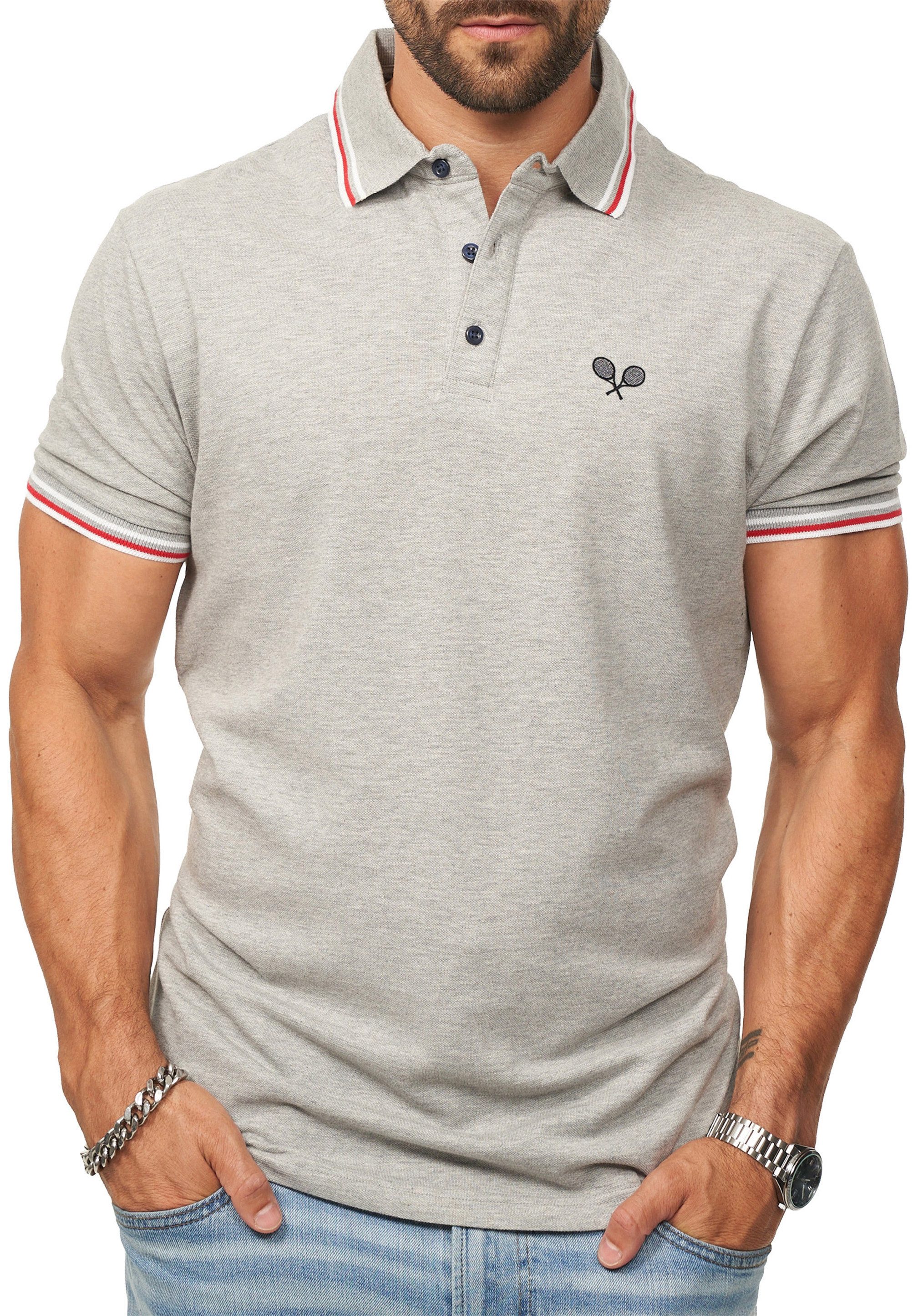DAILY COTTON Poloshirt in Kurzarm als Polo T-Shirt aus 100% Baumwolle - Polo-Hemd für Herren Männer Polohemd mit Logo im Regular-Fit in Piqué-Qualität