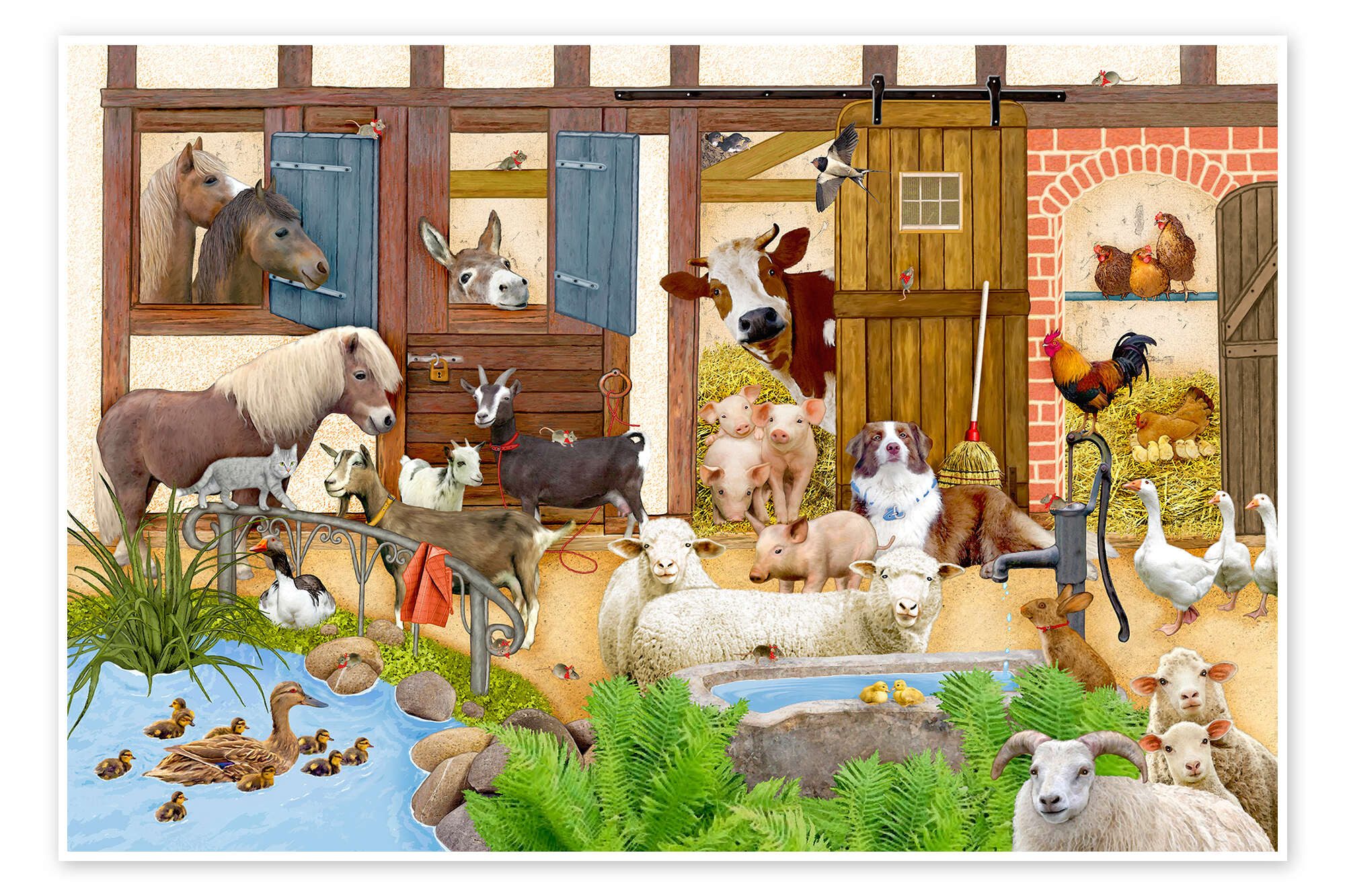 Posterlounge Wandbild Tiere auf dem Bauernhof, günstig online kaufen