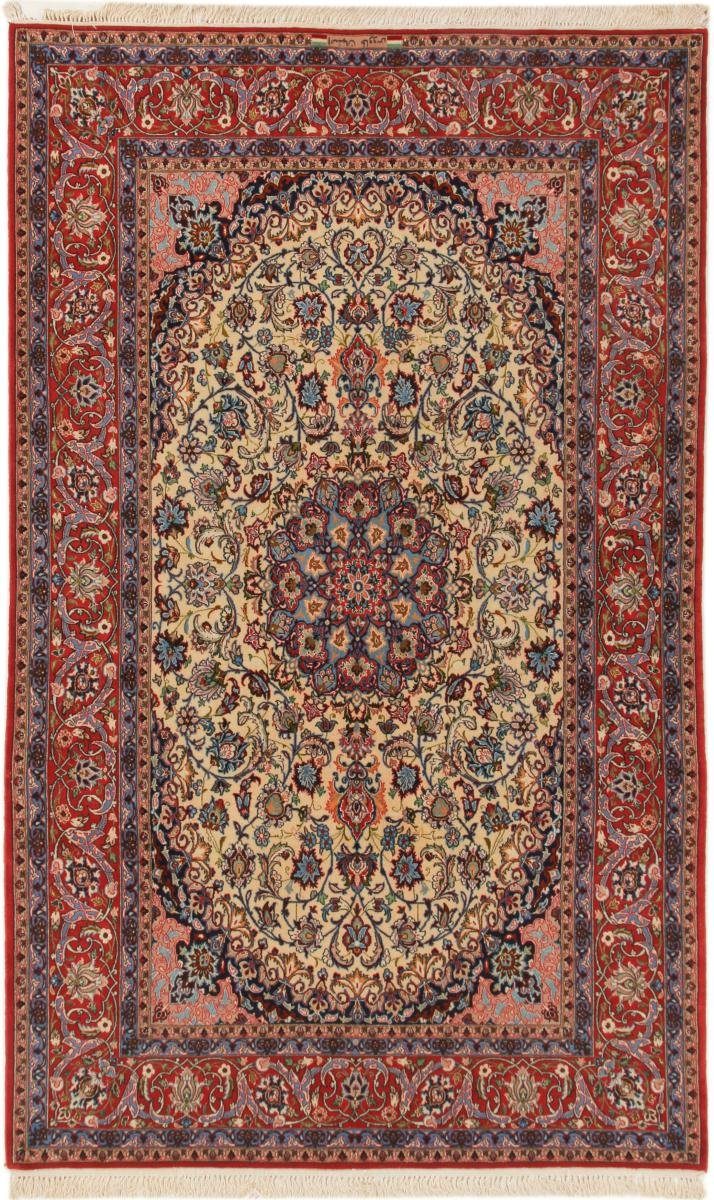 Orientteppich Isfahan Seidenkette 145x239 Handgeknüpfter Orientteppich, Nain Trading, rechteckig, Höhe: 8 mm