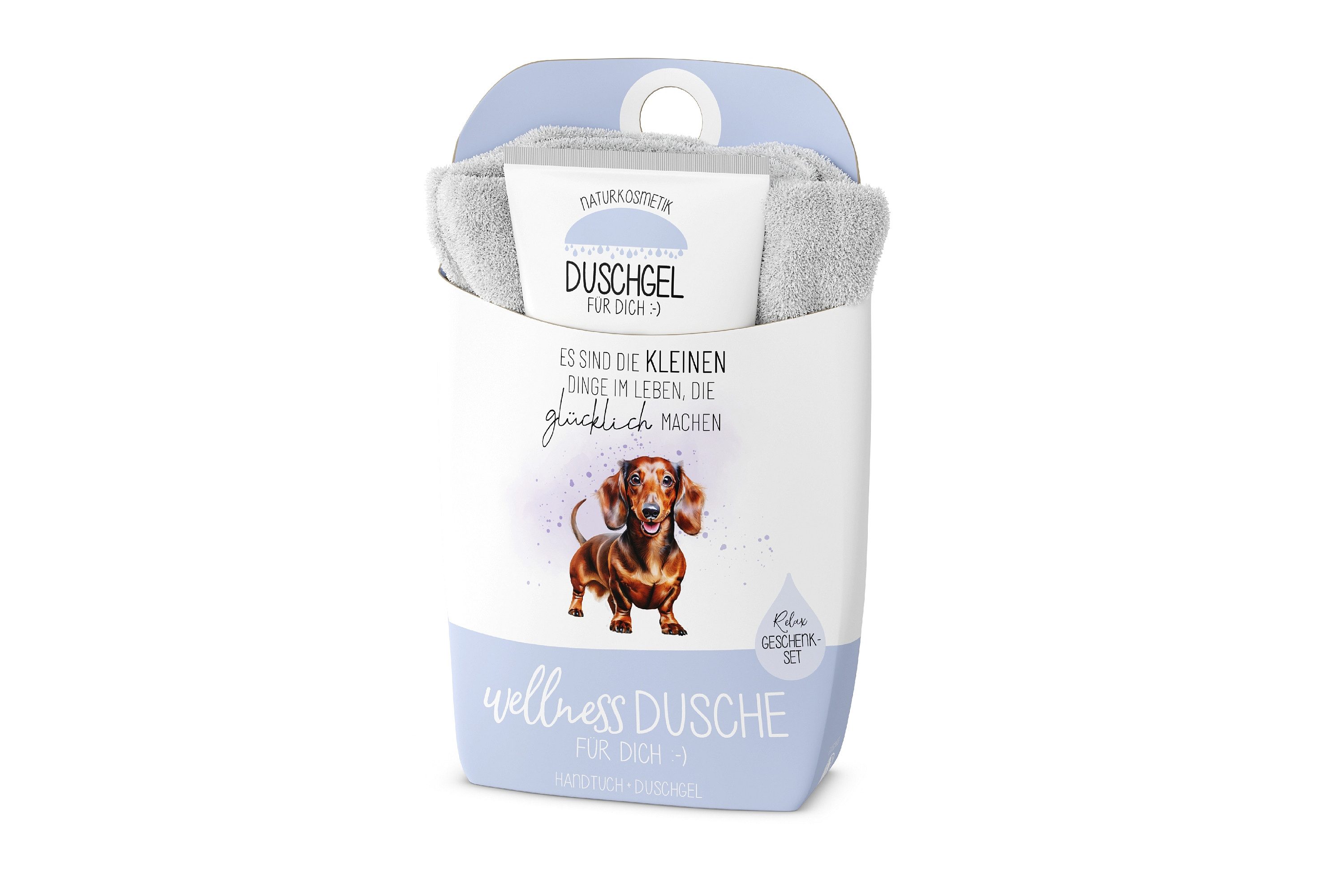 La Vida Seifenspender Wellnessdusche Geschenk-Set Duschgel Handtuch la vida Dackel 1088051