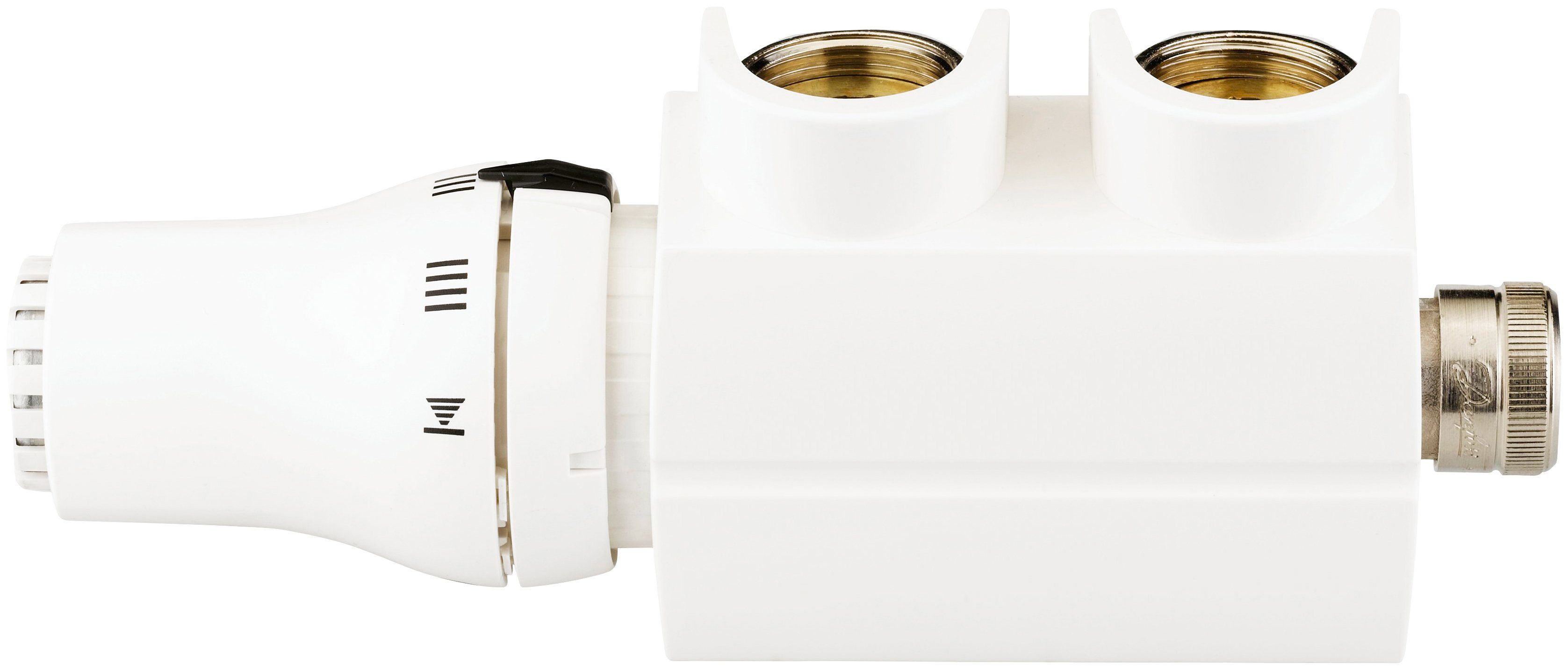 Sanotechnik Heizkörperthermostat Badheizkörper-Regler, (Set) eckig, Anschluss mittig-unten, mit Thermostatkopf