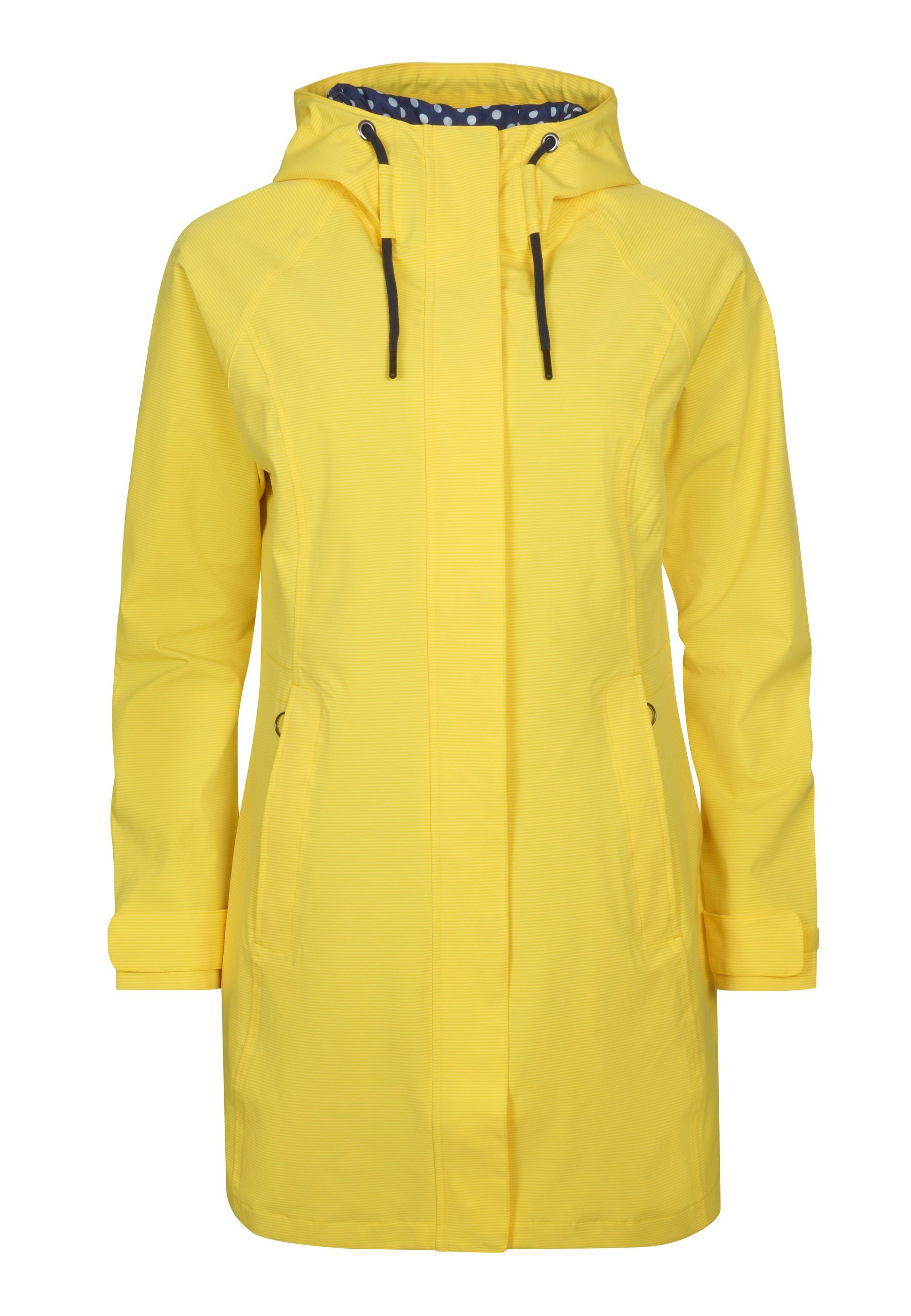 Elkline Regenjacke Breatheeasy leichter langer Mantel, 2-Wege-Reißverschluss lemon