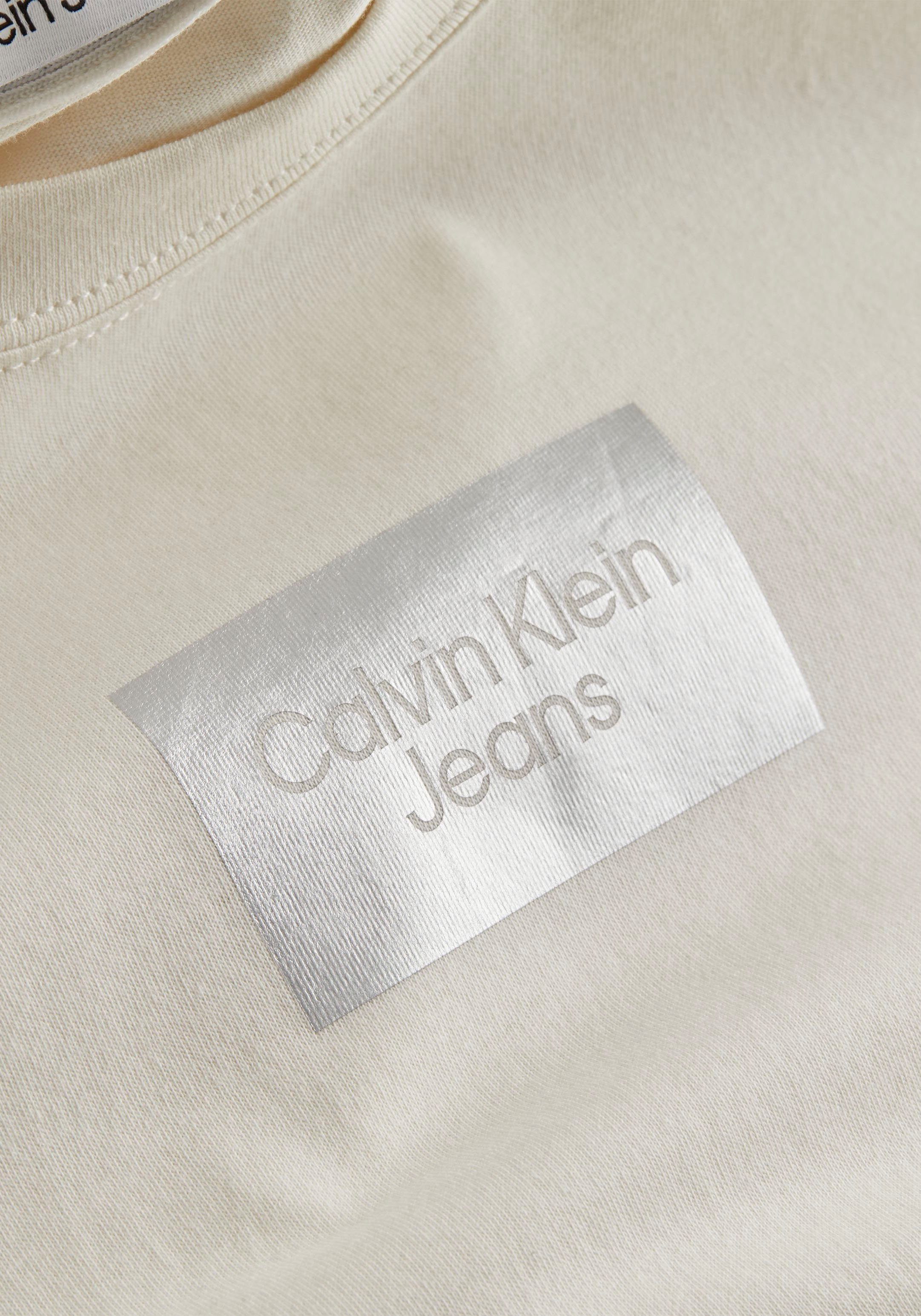SMALL T-Shirt Jeans mit Logodruck CENTER BOX Klein TEE Ivory Calvin