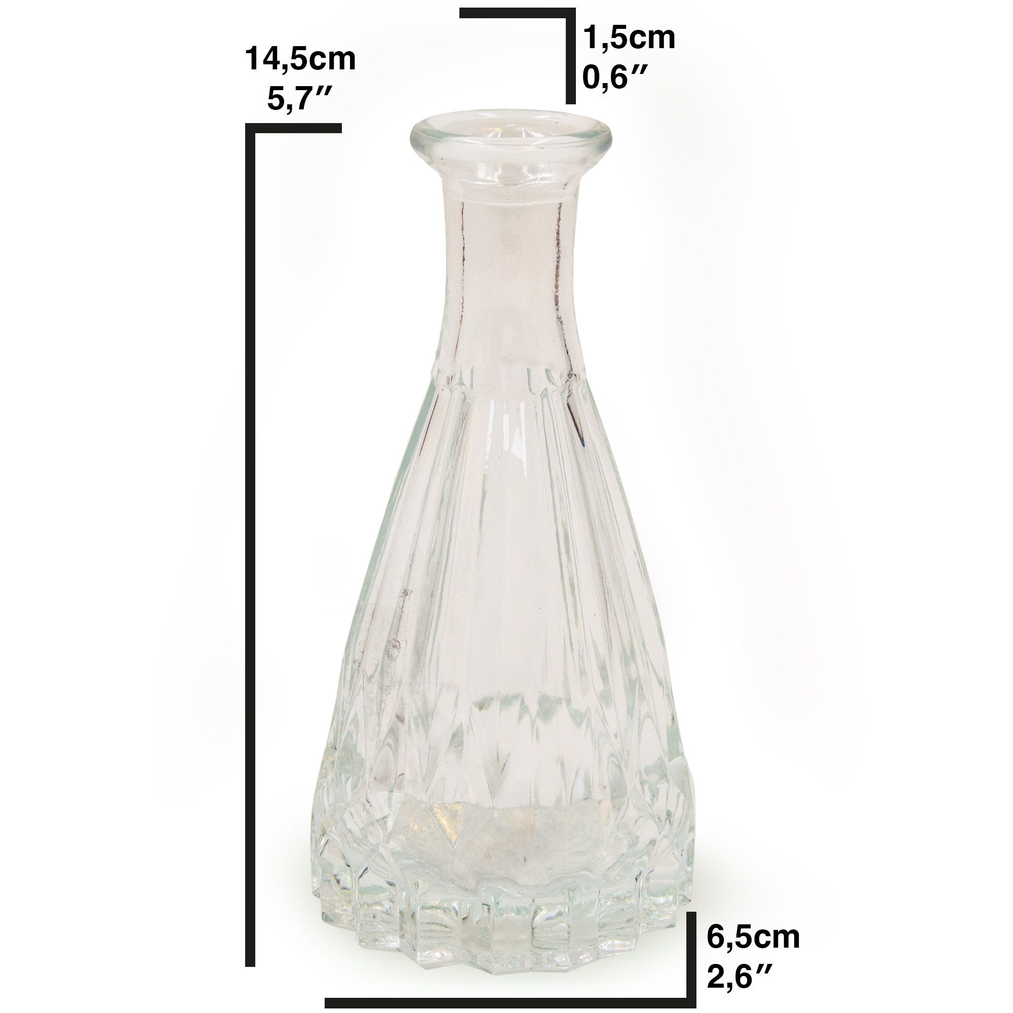 Blümelhuber Dekovase Glasvase Boho/Vintage, Weiß/Transparent, 5 Stück (5 St)