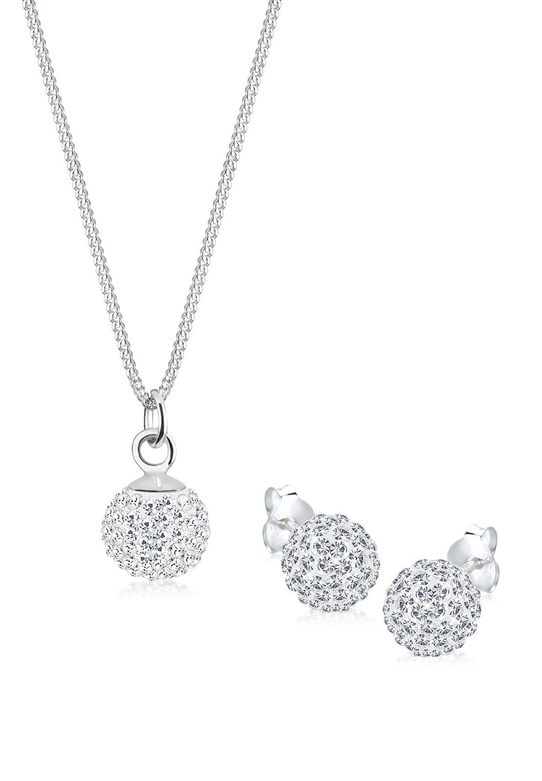 Elli Schmuckset Kugel 925 Sterling Silber, mit Kristallen von Swarovski®