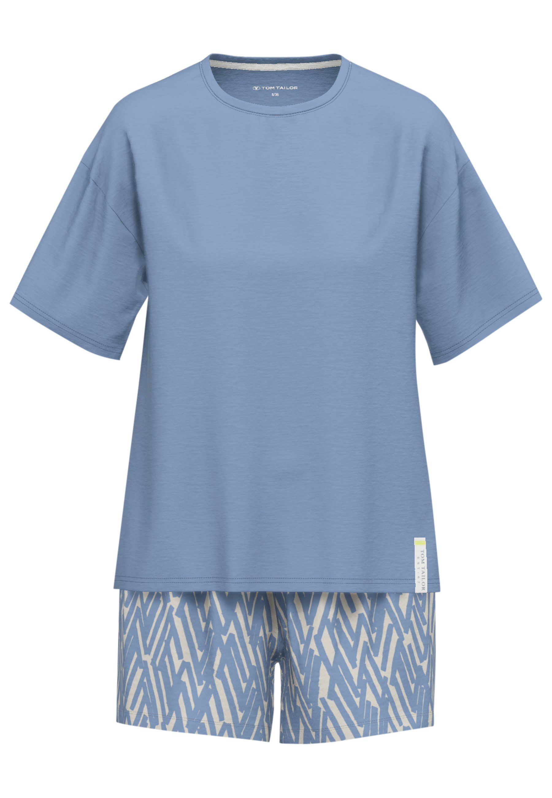 TOM TAILOR Shorty Westport mit Print, Kurzarm, Rundhalsausschnitt, kurze Ho günstig online kaufen