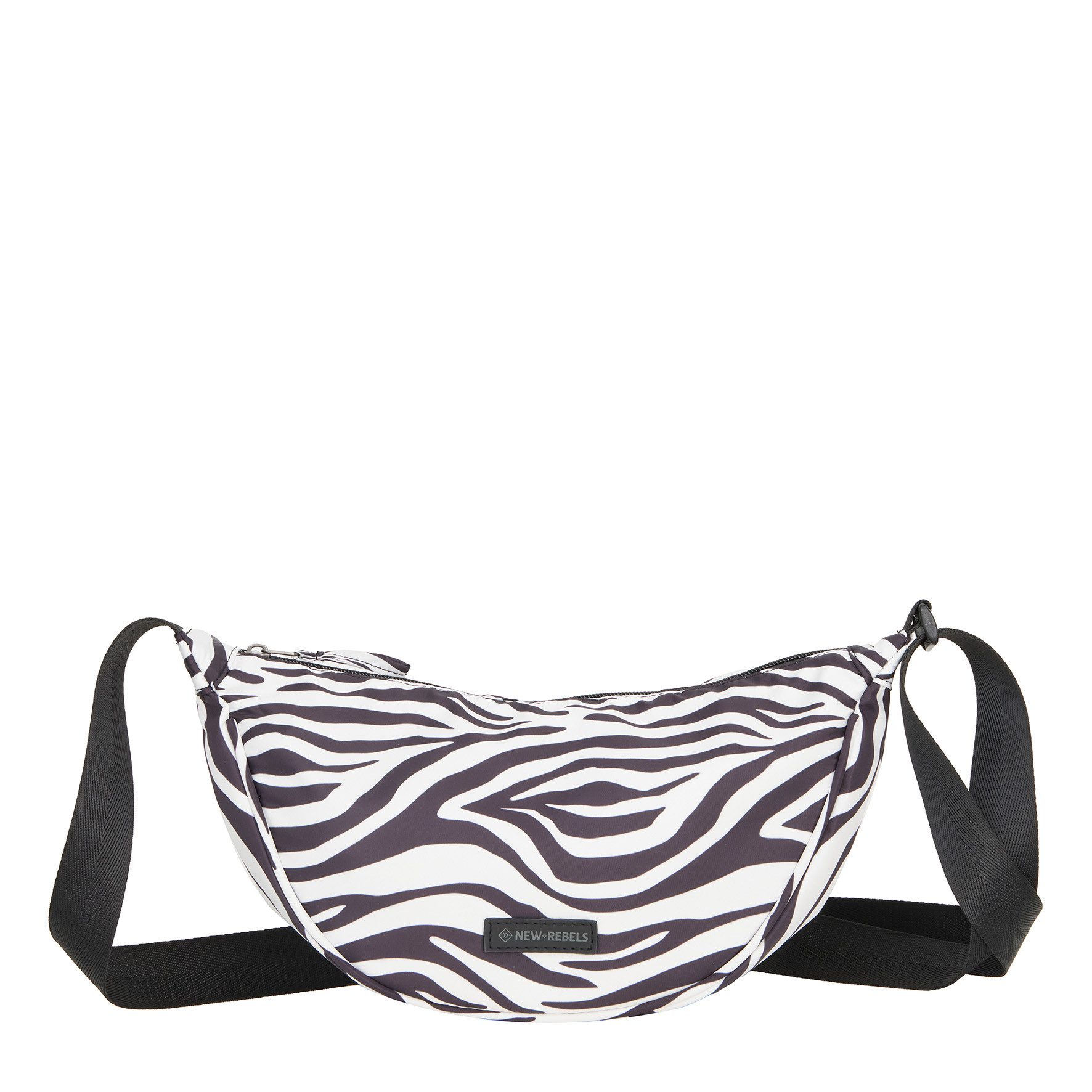 NEW REBELS Umhängetasche Moonbag Stay Wild Crossbody-Tasche Zebra-Print Nylon schwarz/weiß