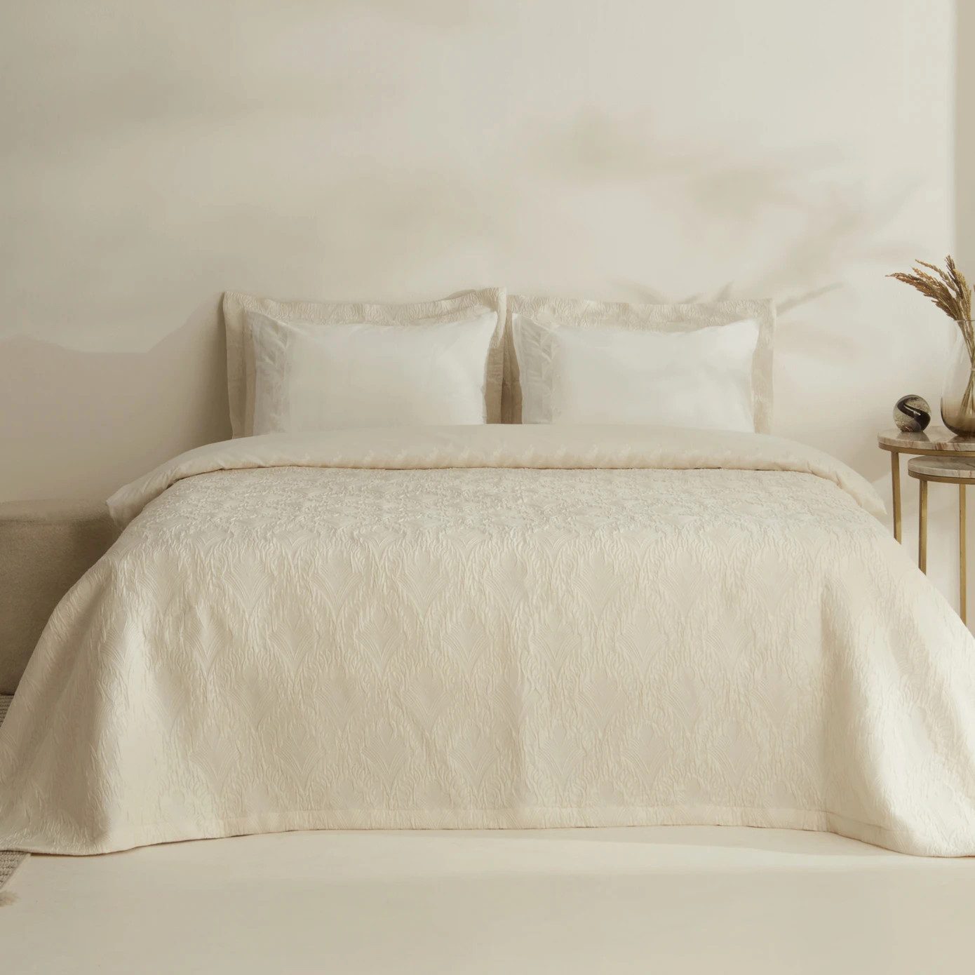 Karaca Home Bettwäsche Karaca Home Ruby Bettwäsche-Set Doppelbett, Ecru, 100% Baumwolle