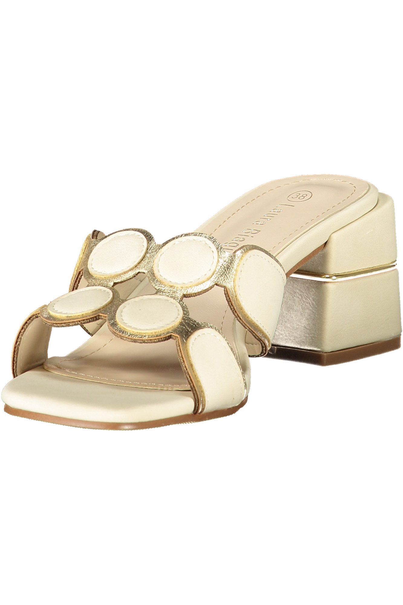 Laura Biagiotti Zehentrenner Elegante Damen Sandale Beige mit Kontrastelementen