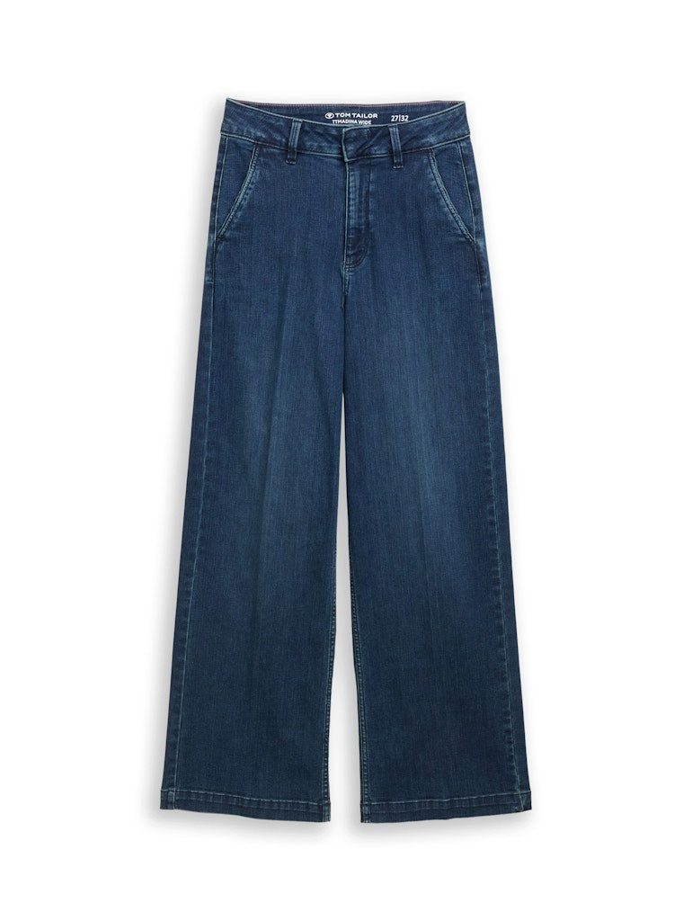 TOM TAILOR 5-Pocket-Jeans TT MADINA WIDE Jeans Wide-Leg-Jeans mit High Wais günstig online kaufen